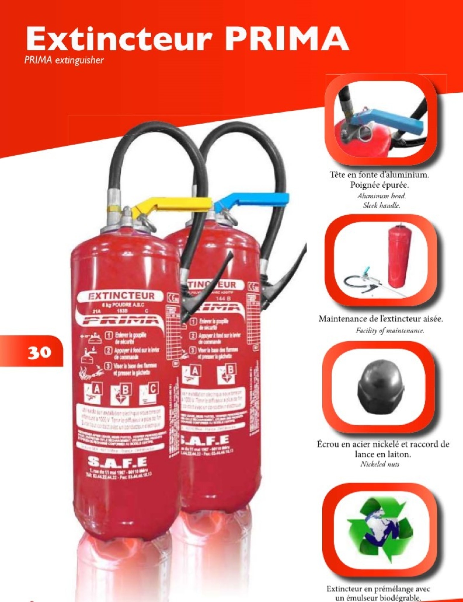 Extincteur eau 6L ou 9L en pression auxiliaire