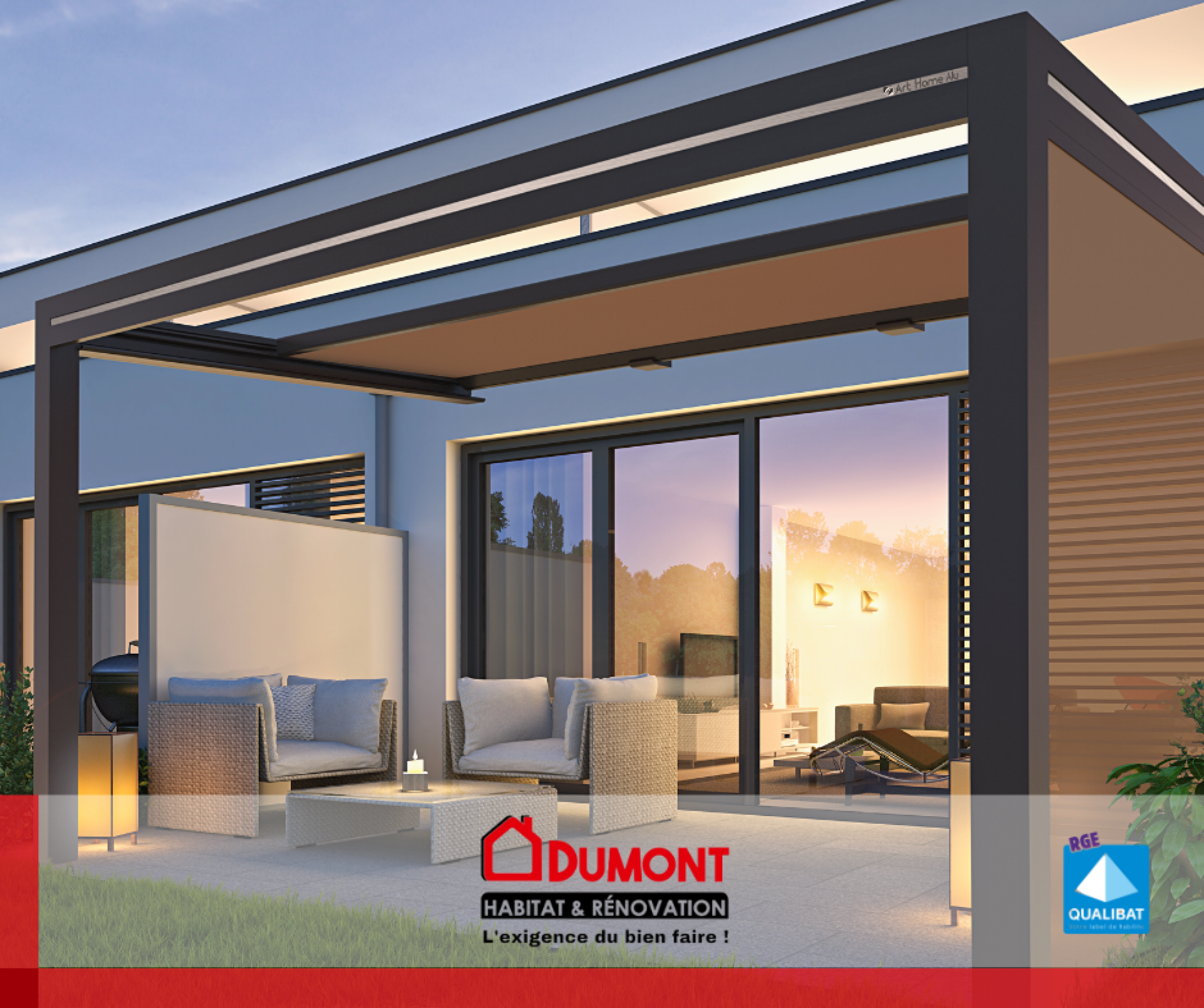 Pergola à store enroulable