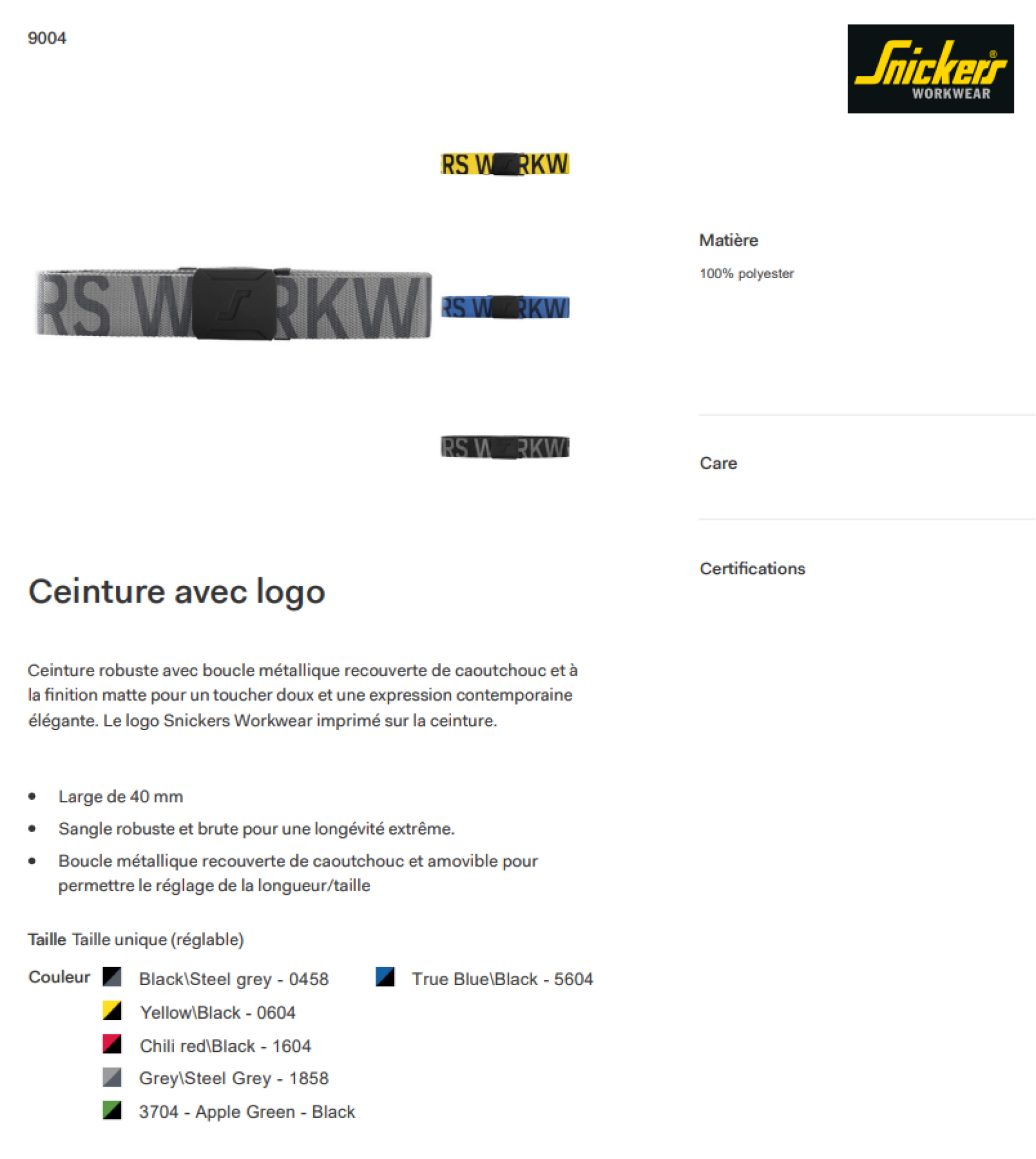 Ceinture avec logo