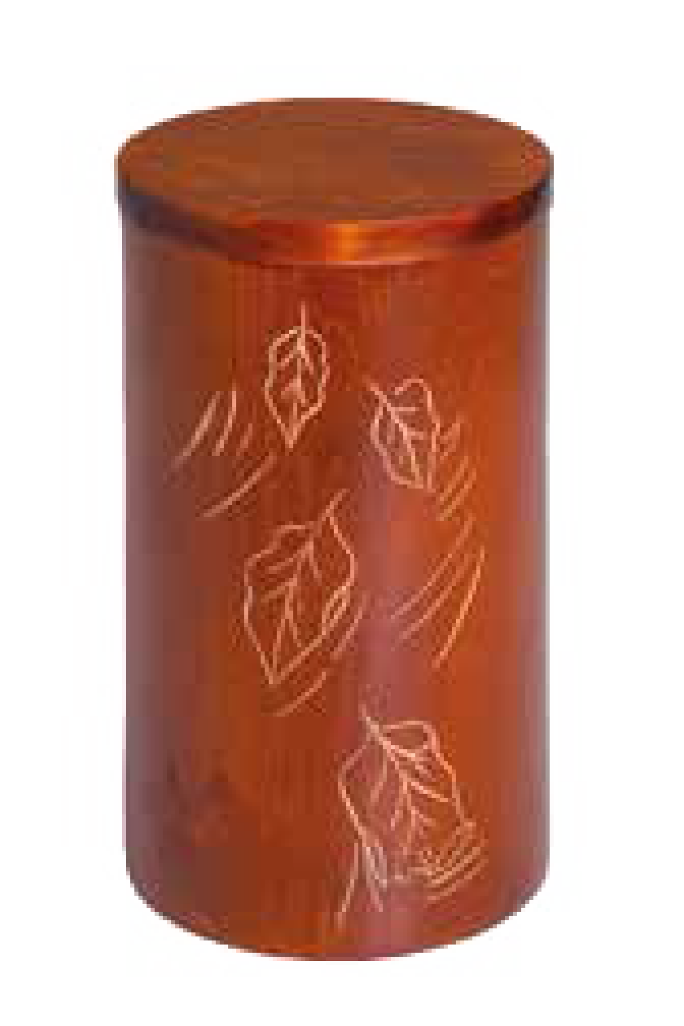 Urne funéraire cylindrique avec motif feuilles