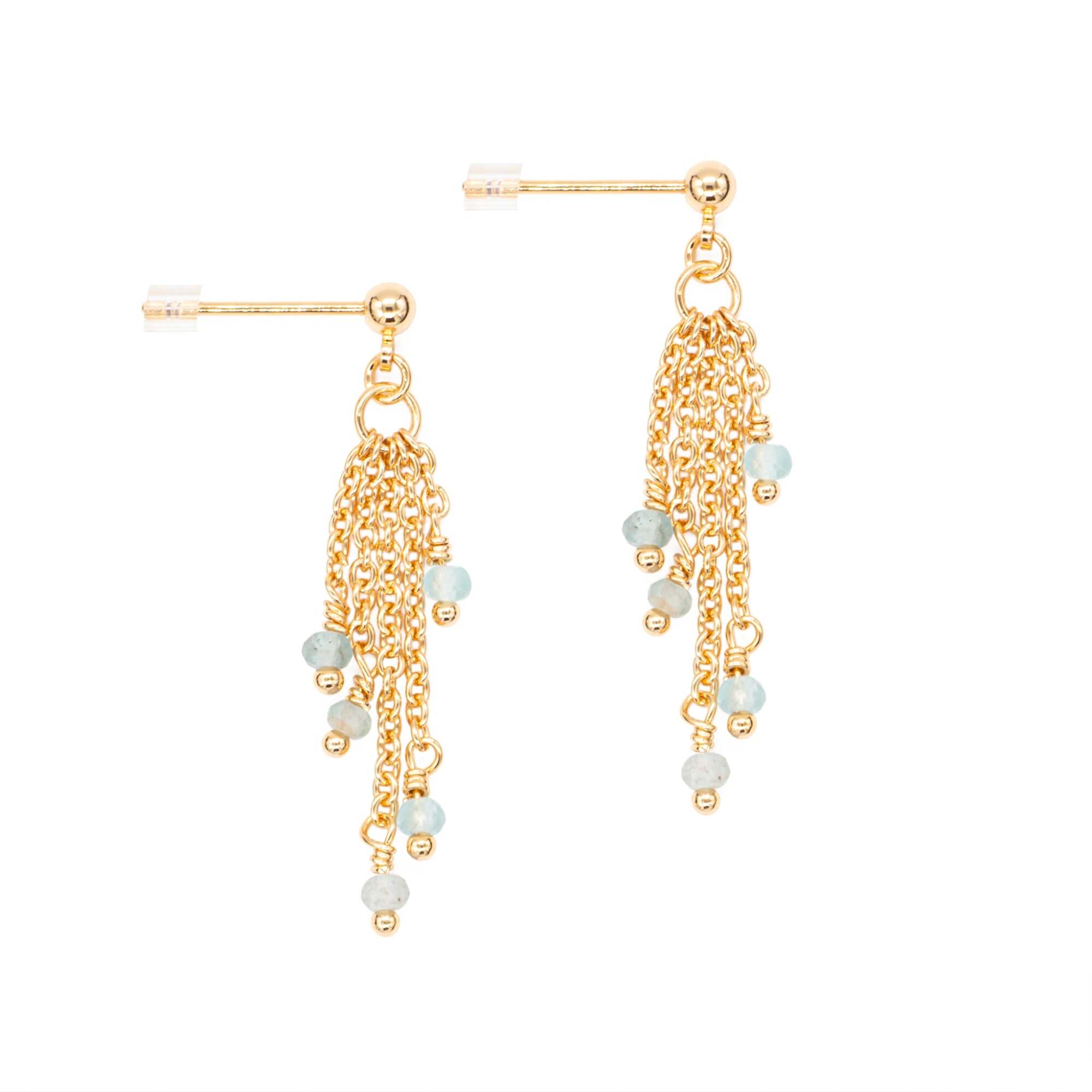 Boucles d'oreilles Bianca en pierres Apatite