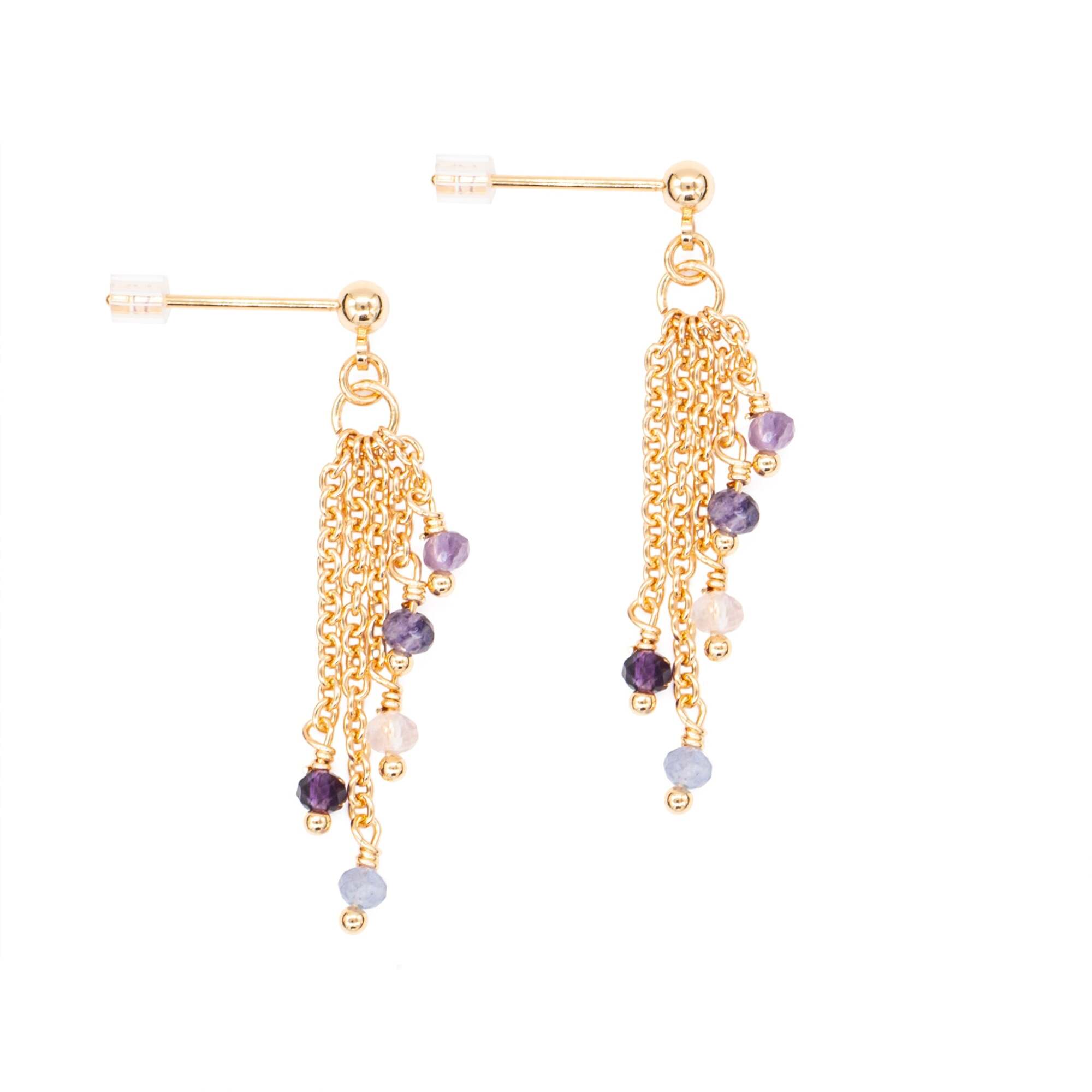 Boucles d'oreilles Bianca en pierres Fluorite