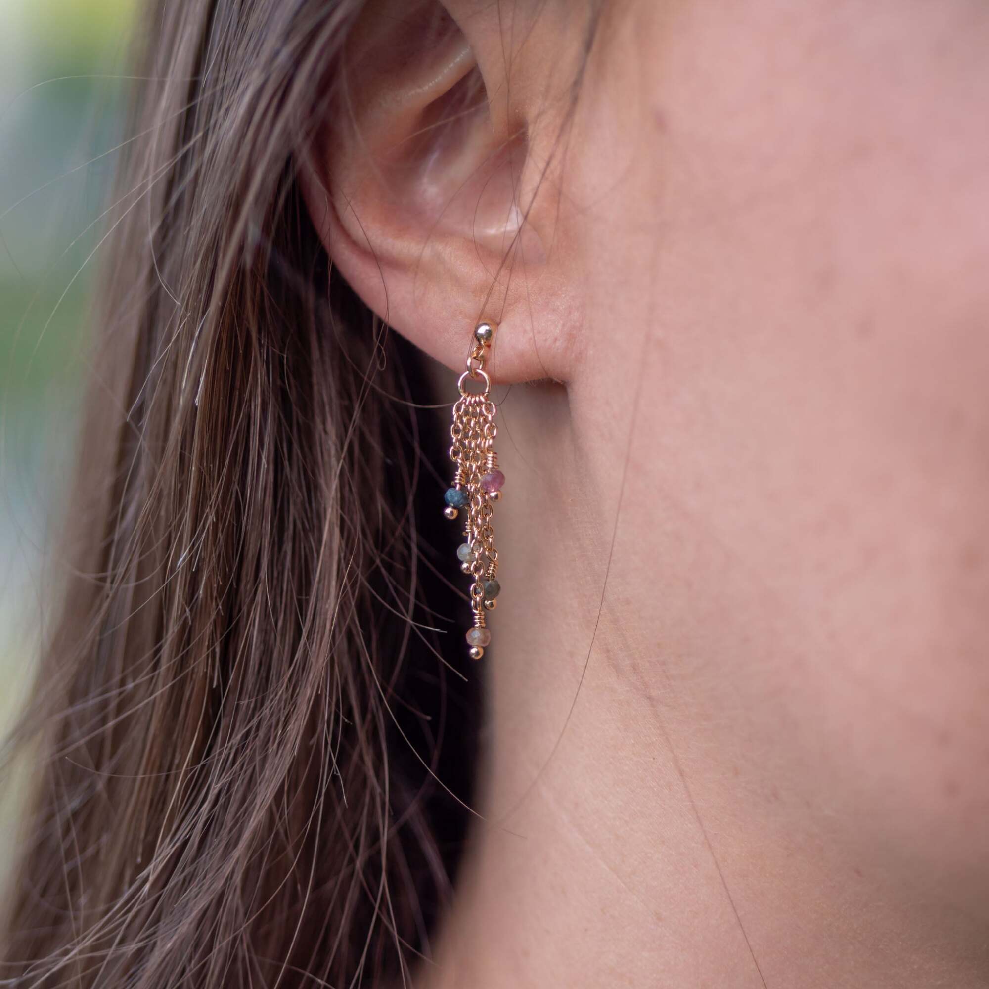 Boucles d'oreilles Bianca en pierres Tourmaline