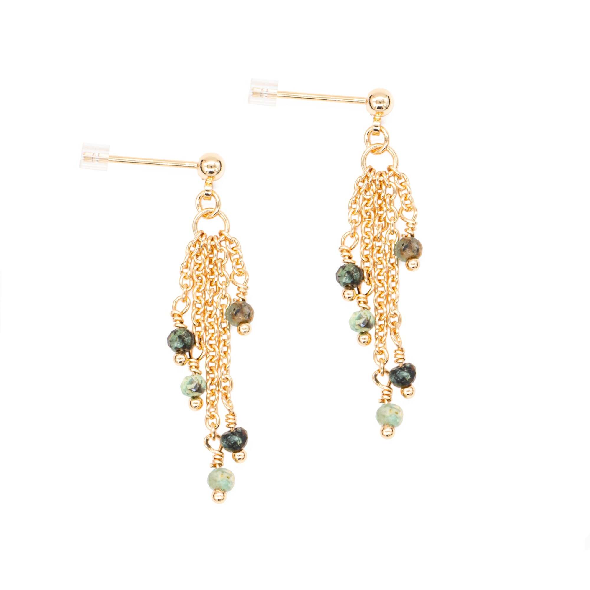 Boucles d'oreilles Bianca en pierres Turquoise Africain