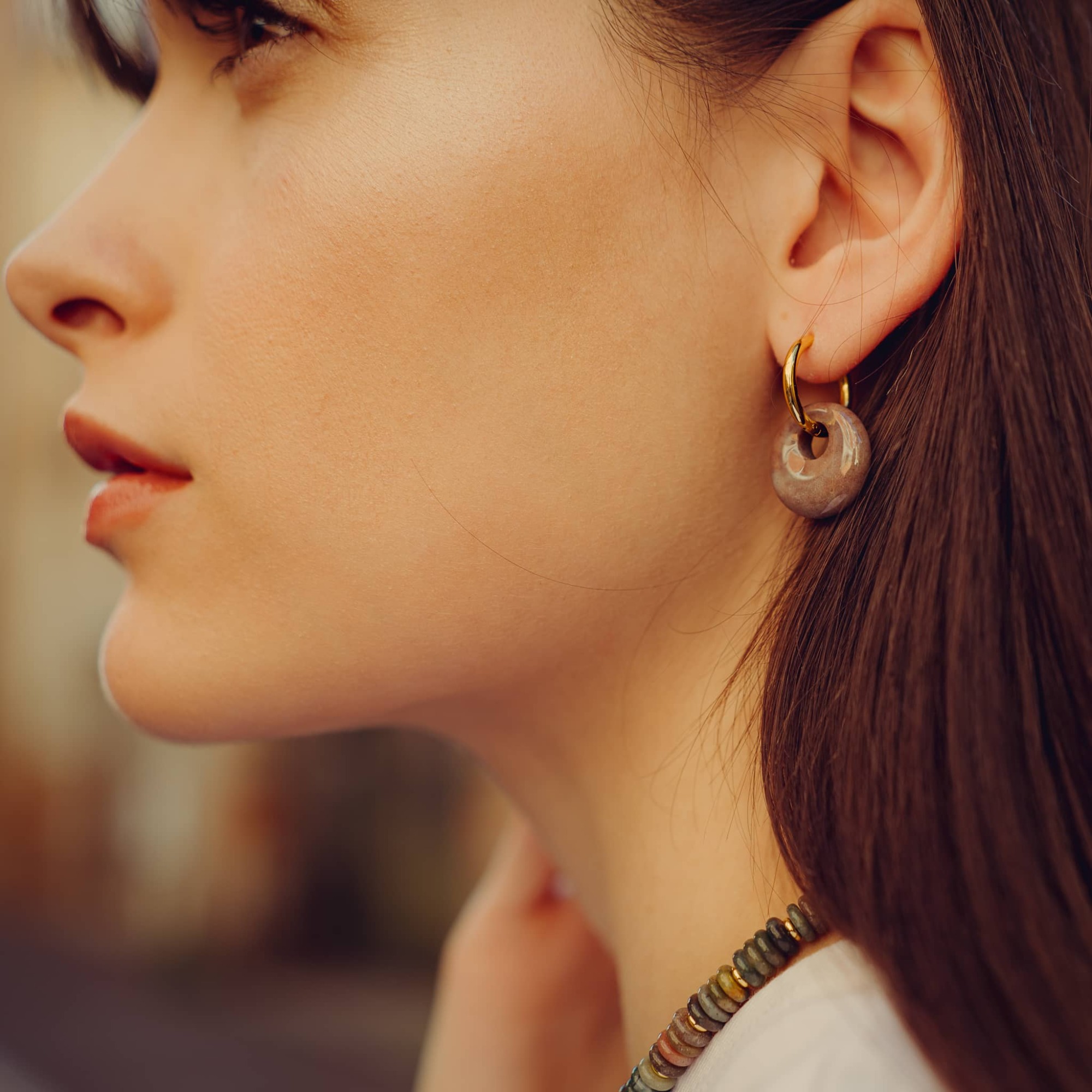 Boucles d'oreilles Blima en pierres Agate Indienne