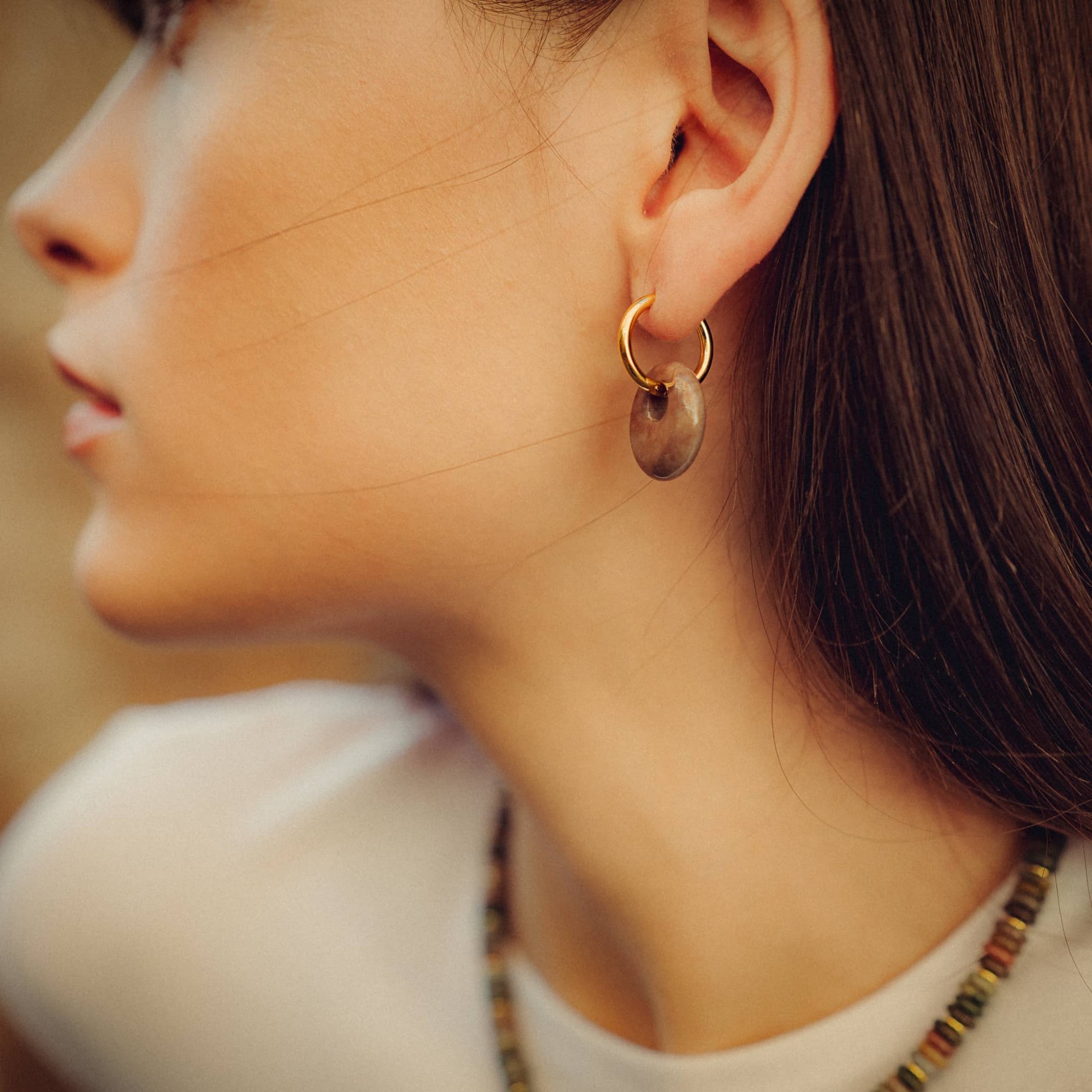 Boucles d'oreilles Blima en pierres Agate Indienne