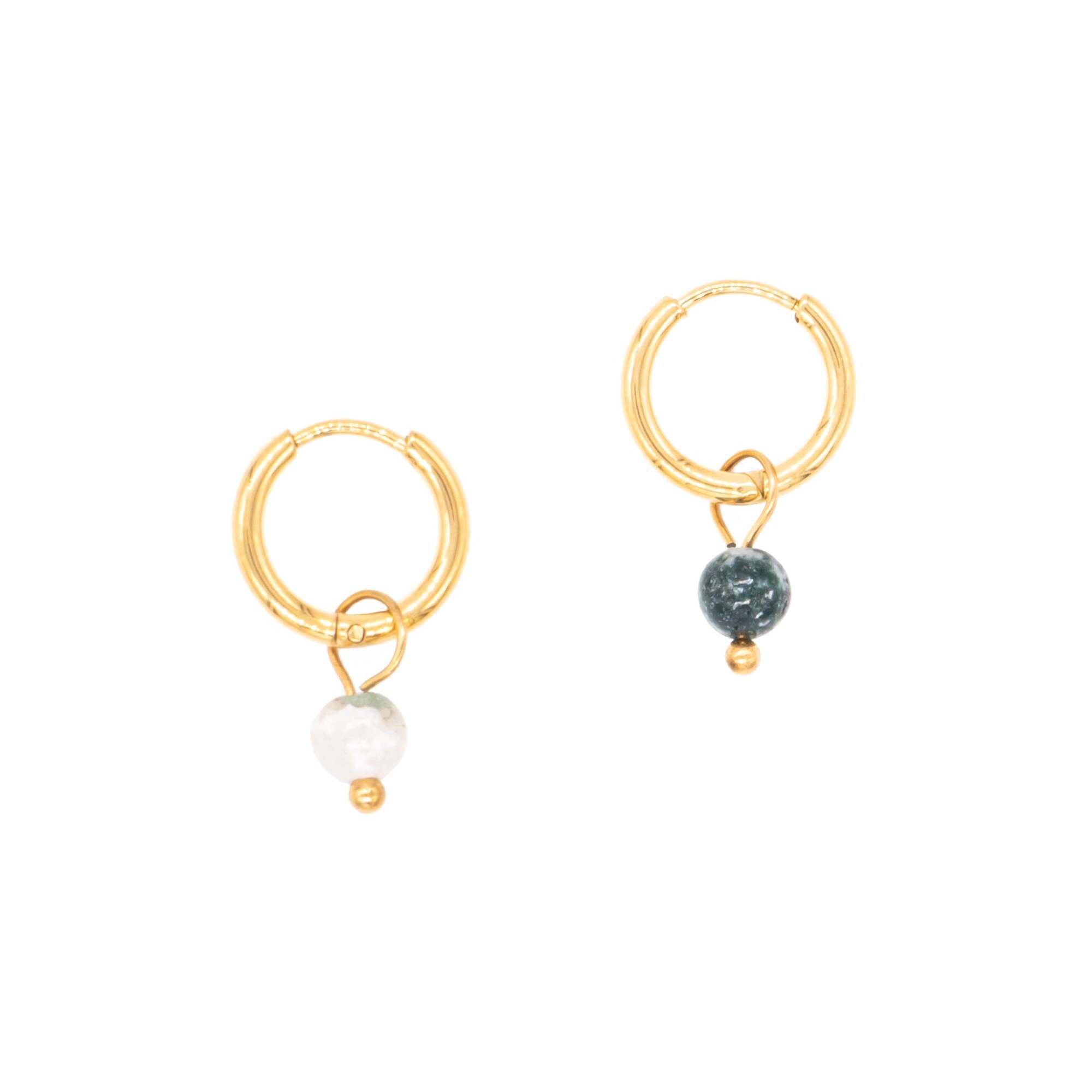 Boucles d'oreilles créoles Serena en pierres Agate Arbre