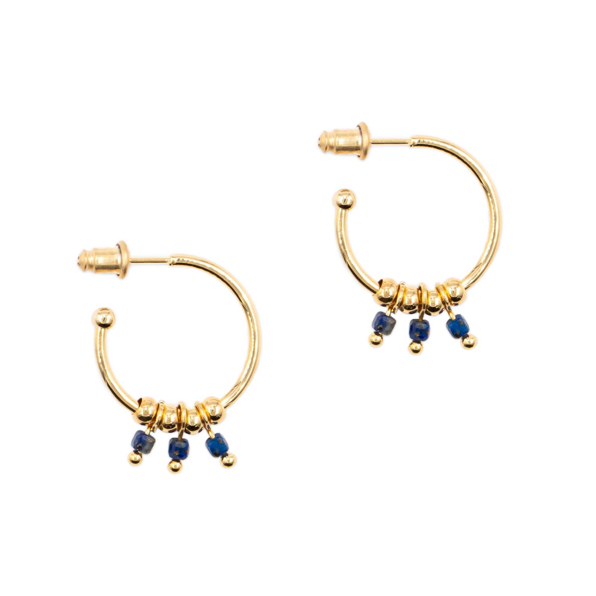 Boucles d'oreilles Karia en pierres Lapis-lazuli