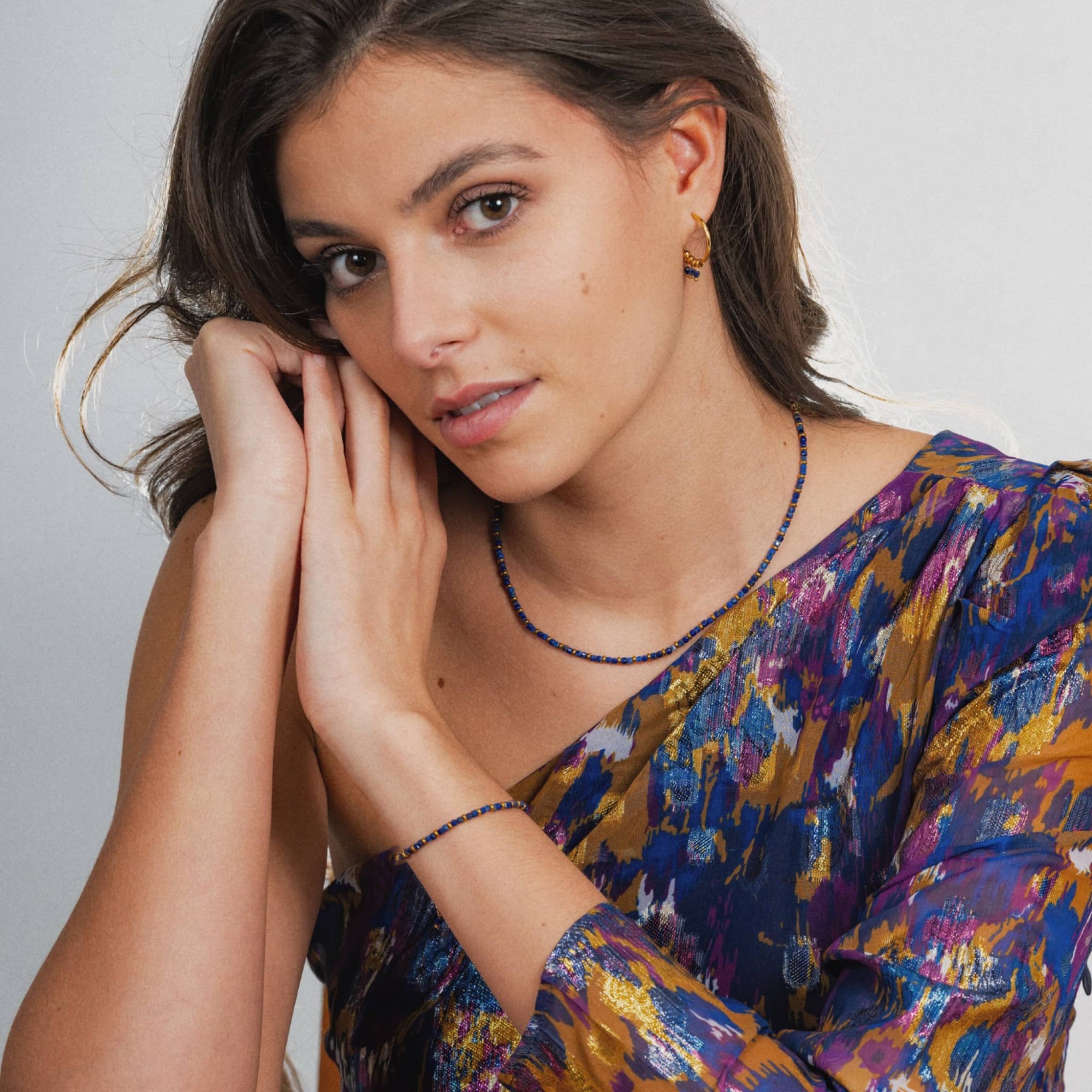 Boucles d'oreilles Karia en pierres Lapis-lazuli