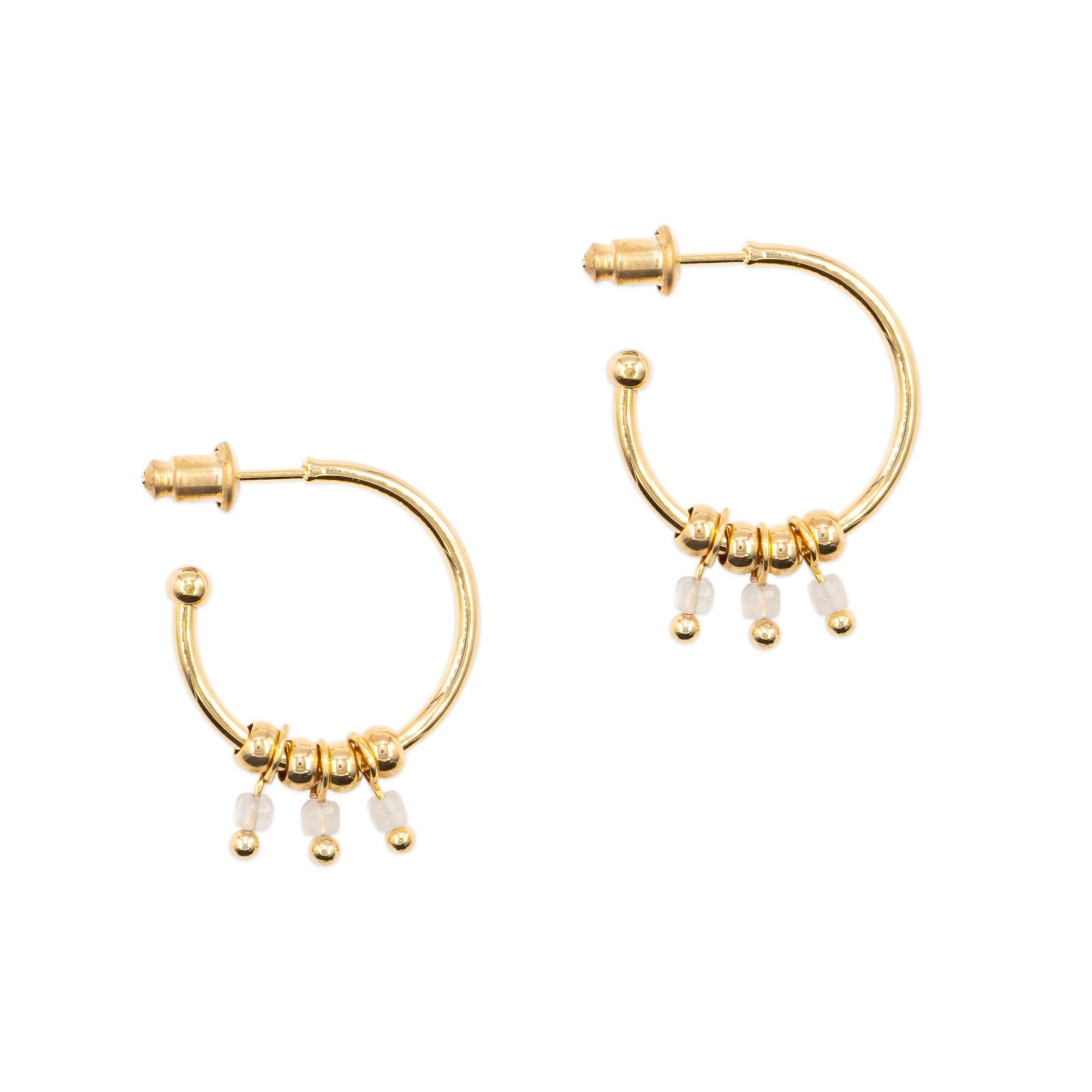 Boucles d'oreilles Karia en pierres Pierre de lune