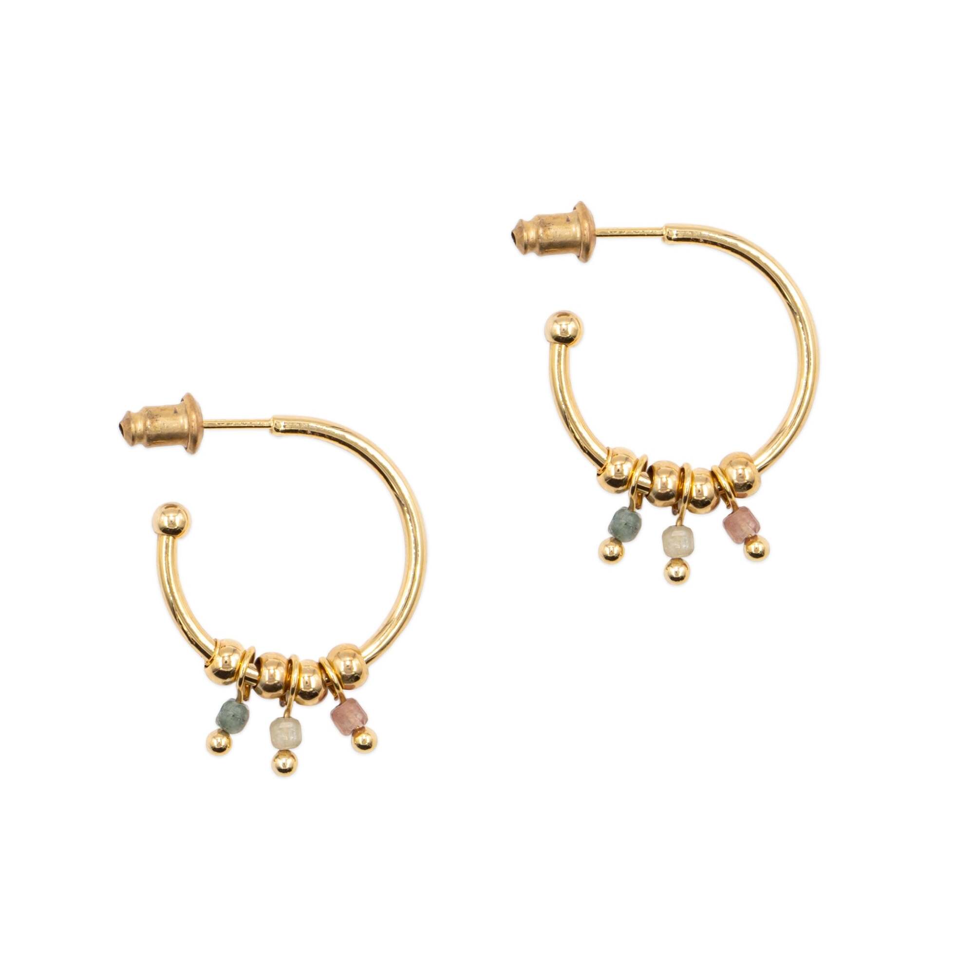 Boucles d'oreilles Karia en pierres Tourmaline