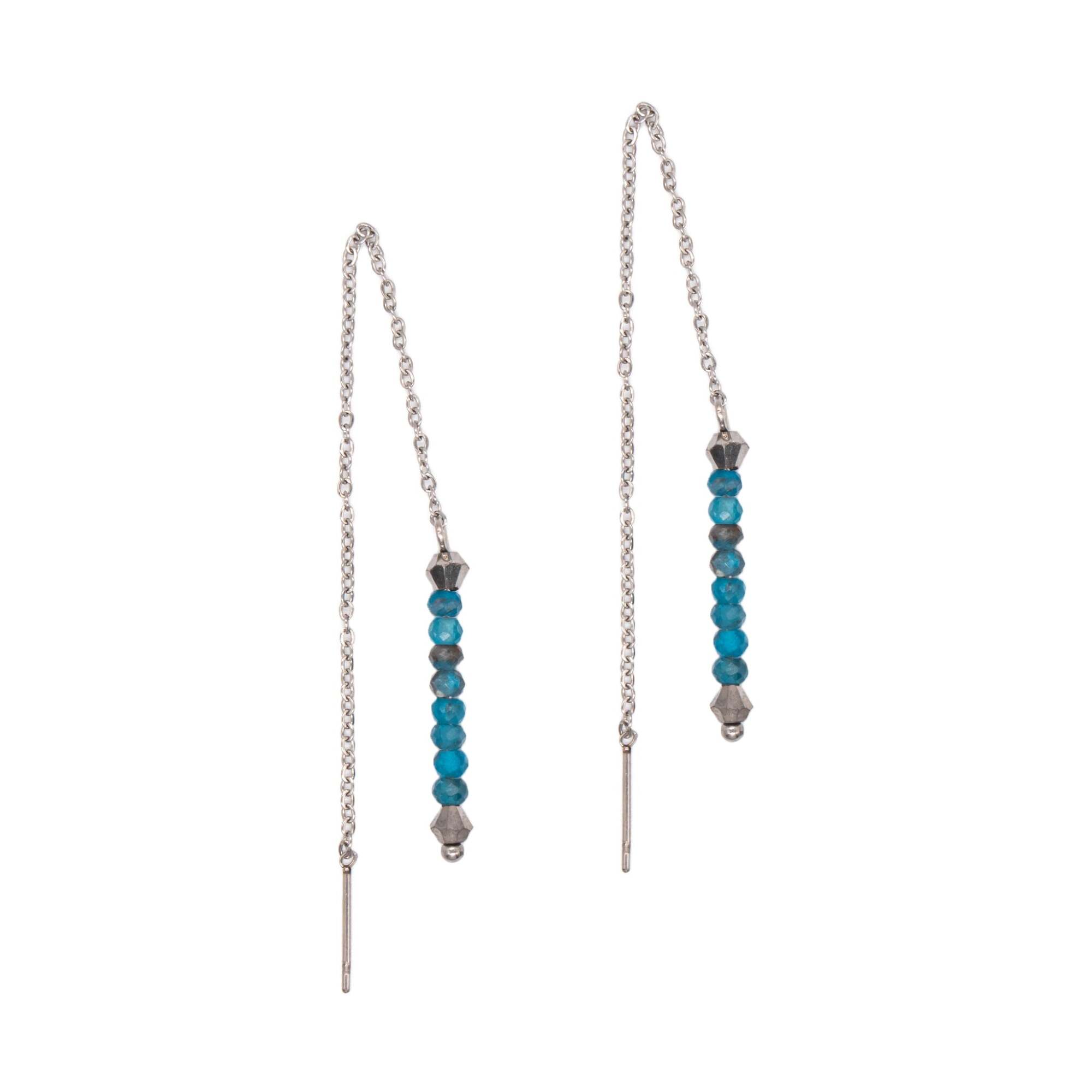 Boucles d'oreilles pendantes Lumia en pierres Apatite