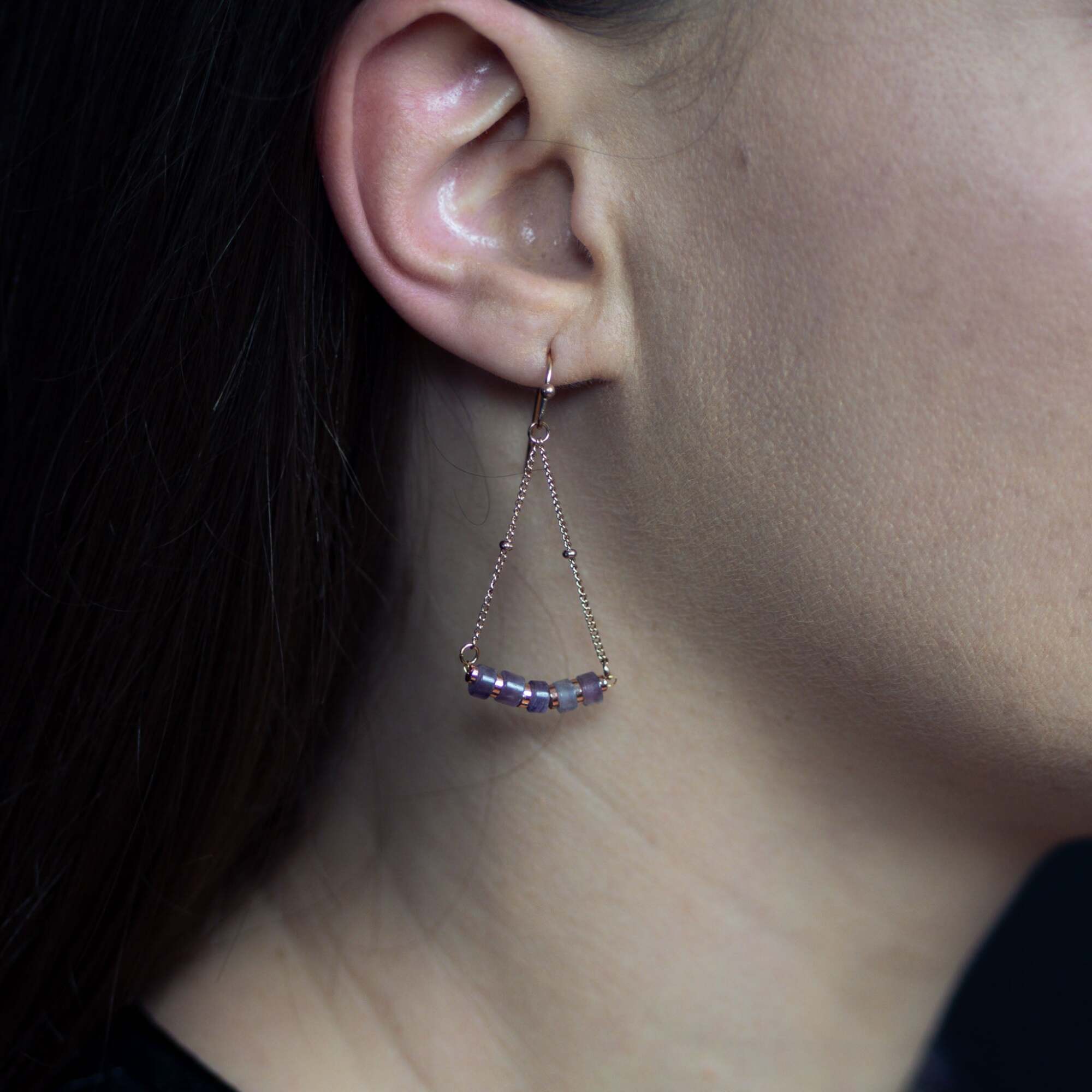 Boucles d'oreilles Piana en pierres Améthyste