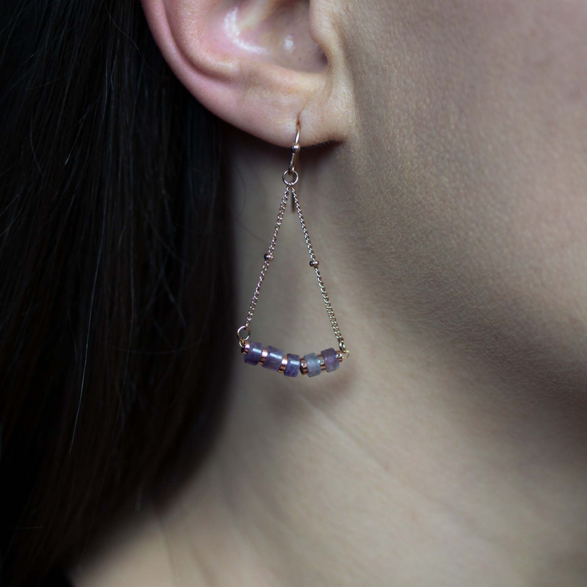 Boucles d'oreilles Piana en pierres Améthyste