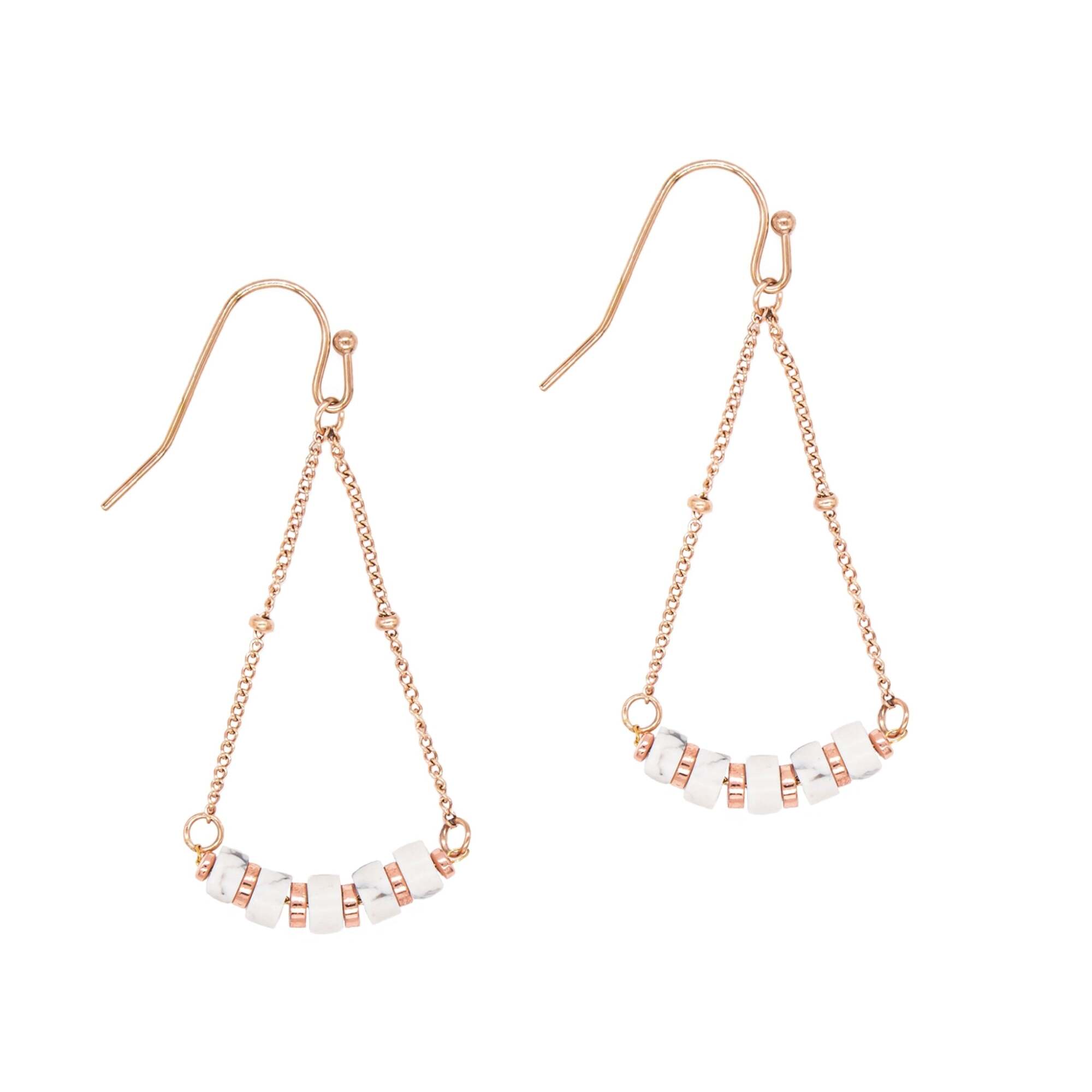 Boucles d'oreilles Piana en pierres Howlite