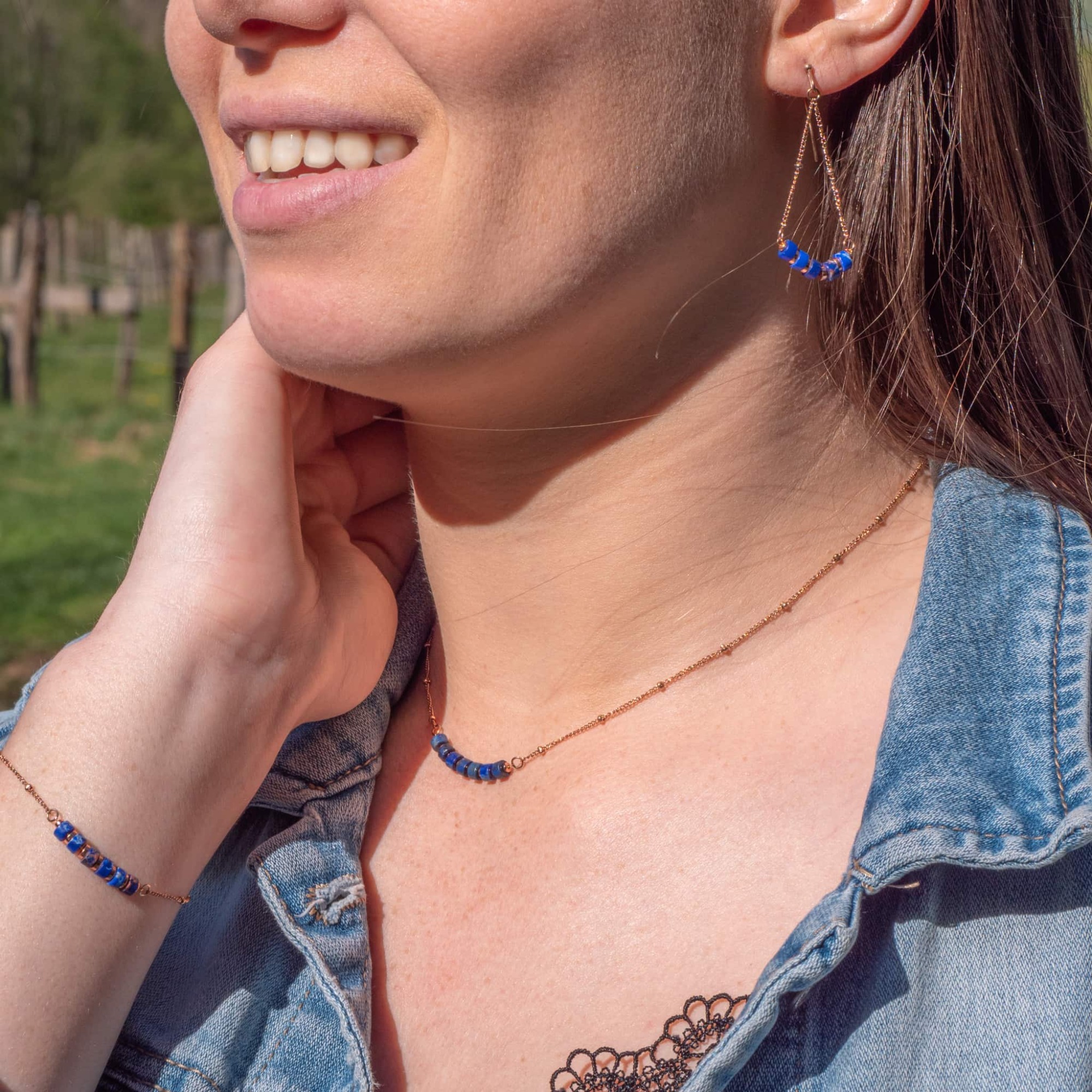 Boucles d'oreilles Piana en pierres Lapis-lazuli