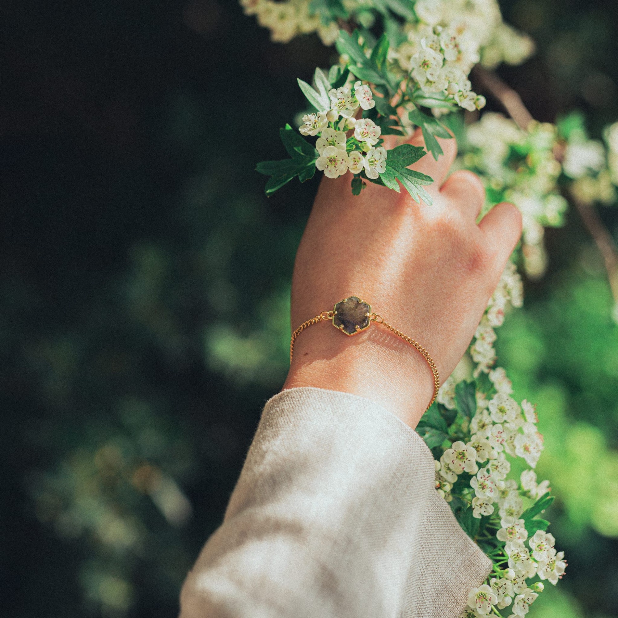 Bracelet Hexalia en pierres Labradorite