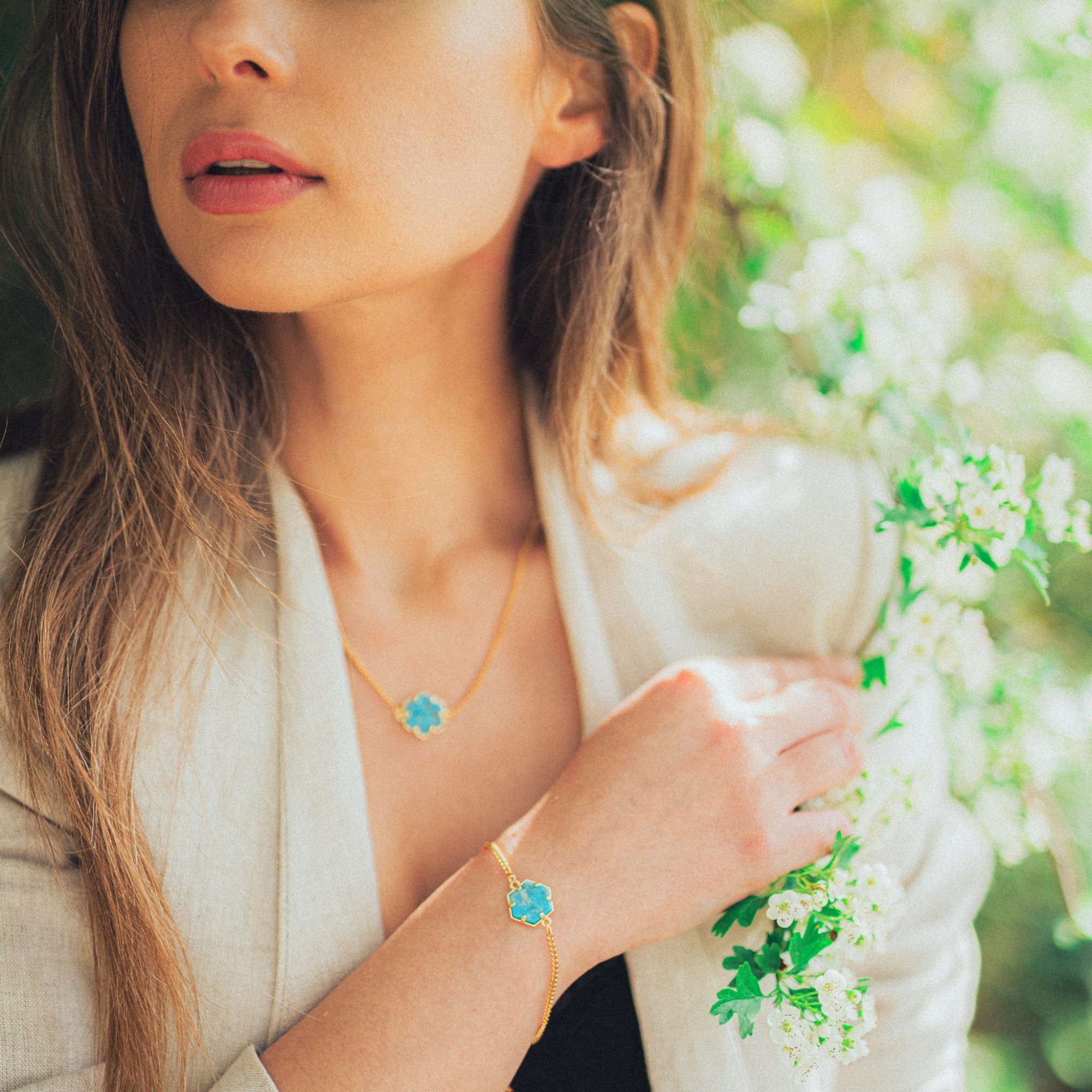 Bracelet Hexalia en pierres Turquoise