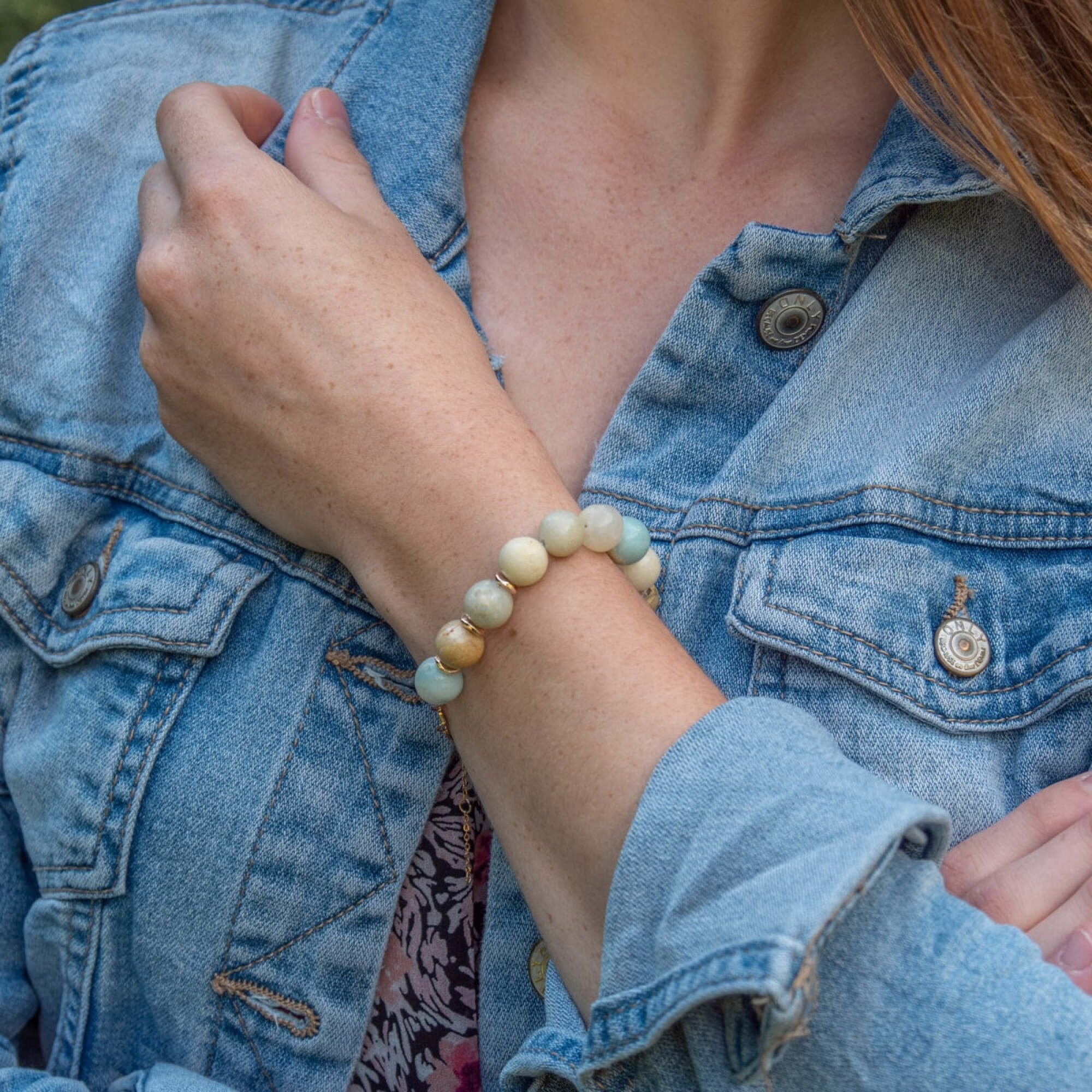 Bracelet Kamelia en pierres Amazonite