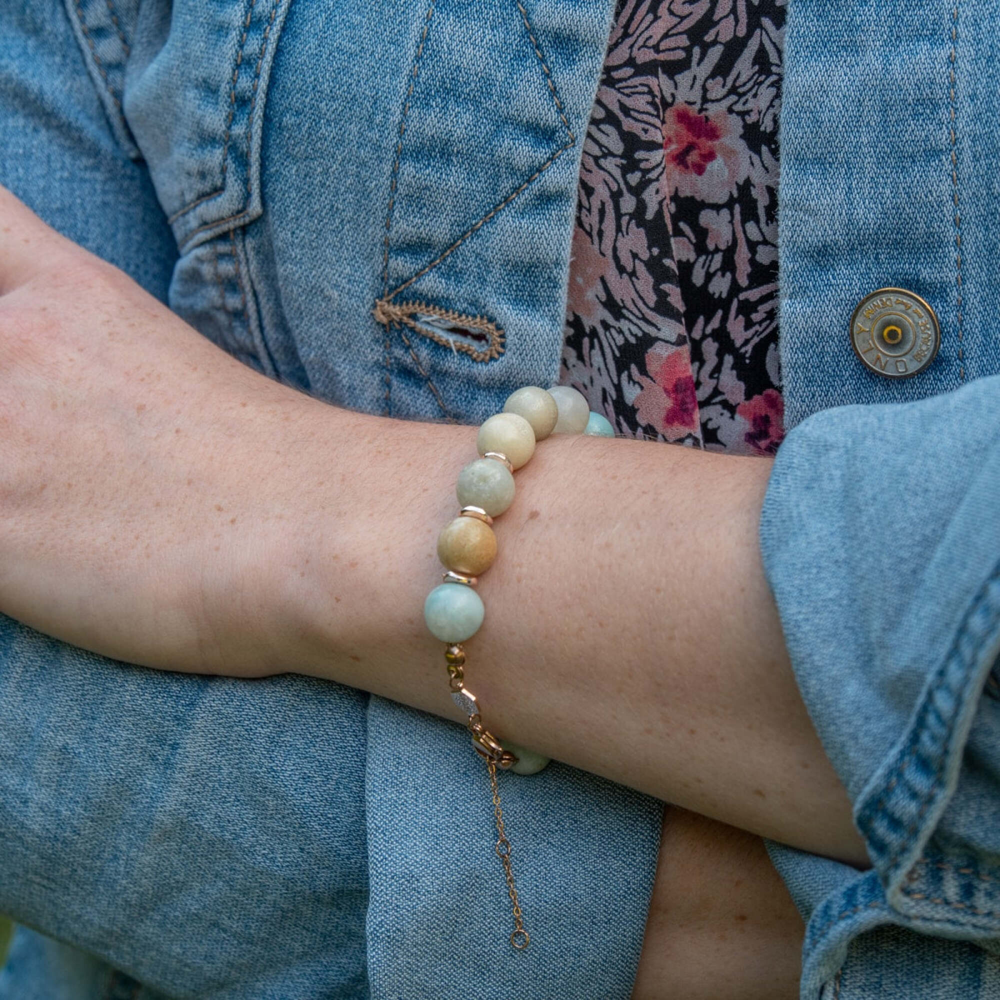 Bracelet Kamelia en pierres Amazonite