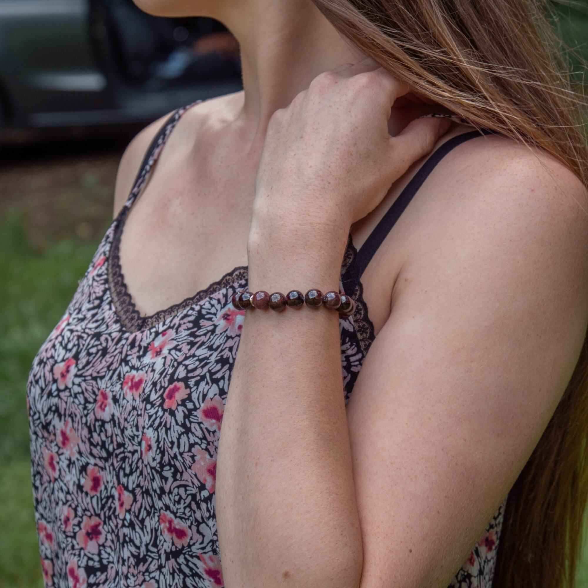 Bracelet Kamelia en pierres Grenat