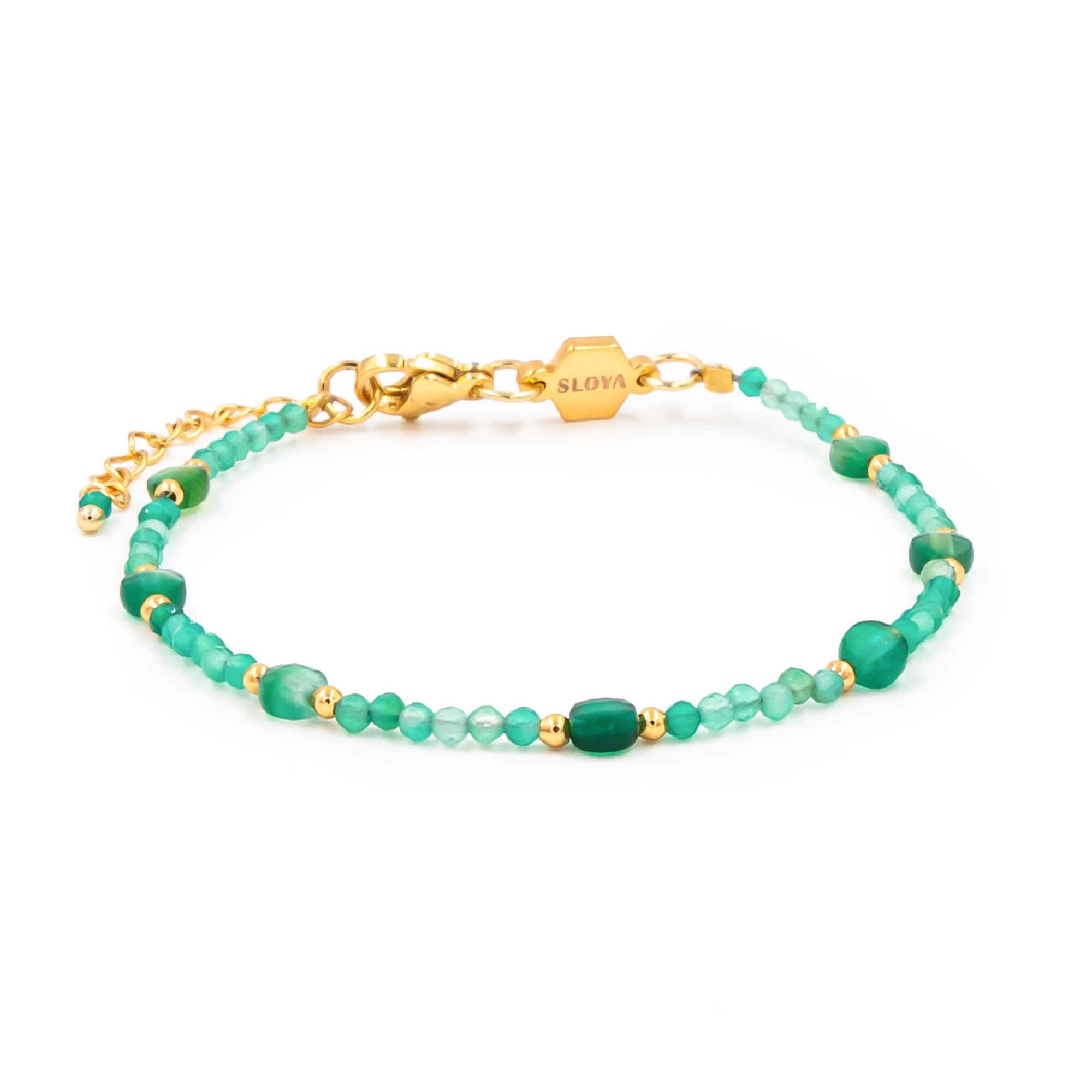 Bracelet Paloma en pierres Agate Verte