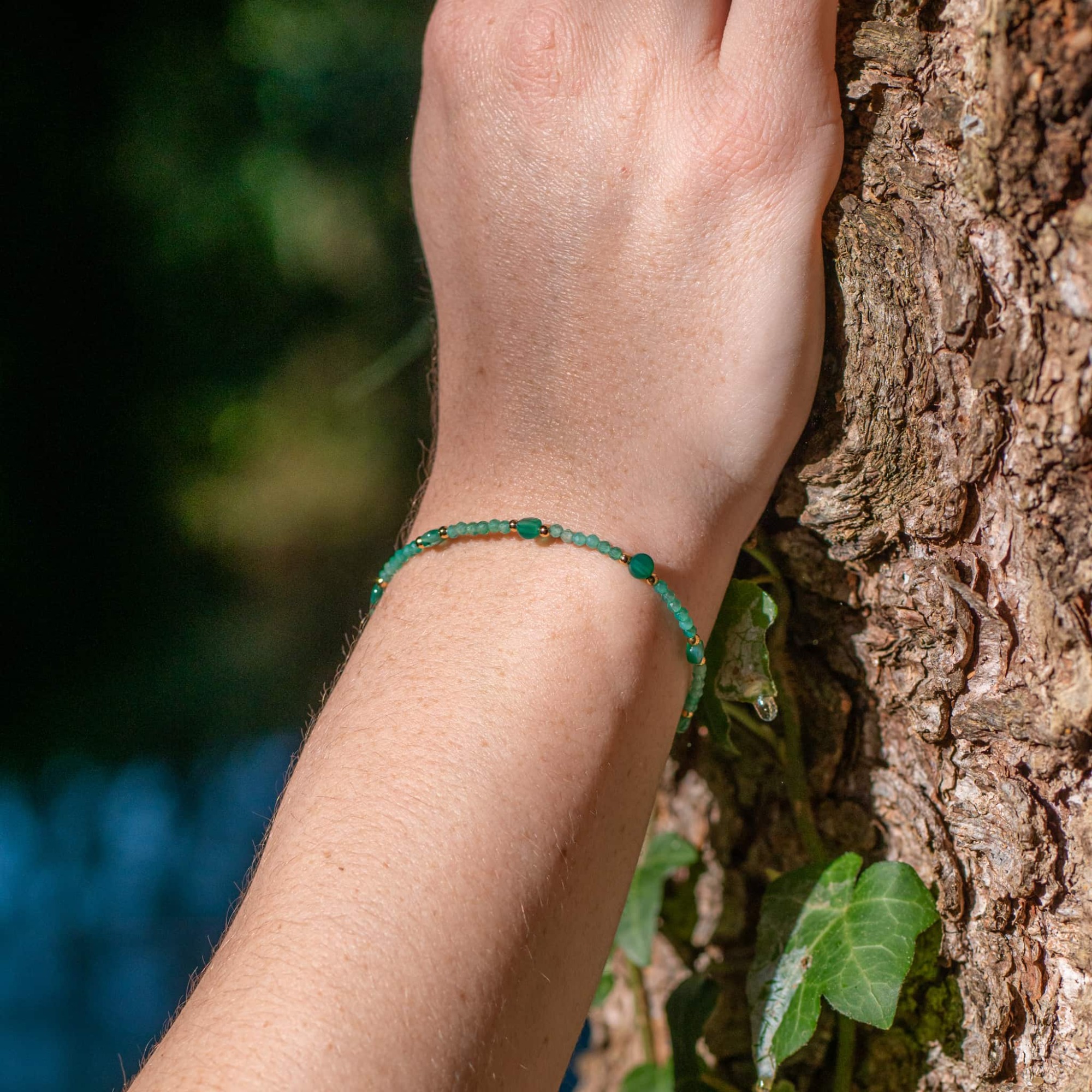 Bracelet Paloma en pierres Agate Verte