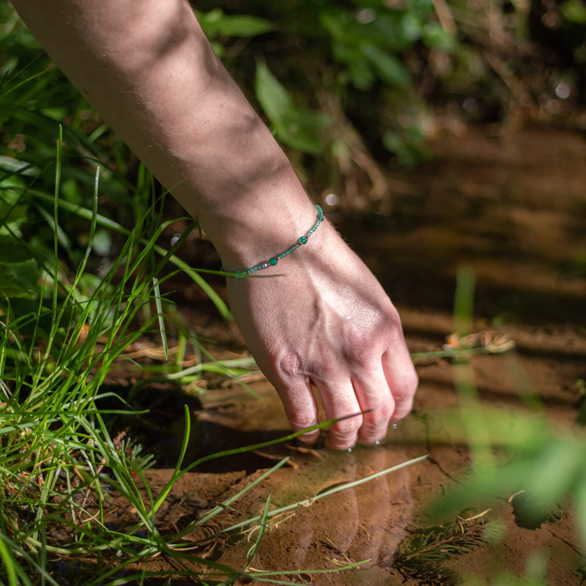 Bracelet Paloma en pierres Agate Verte