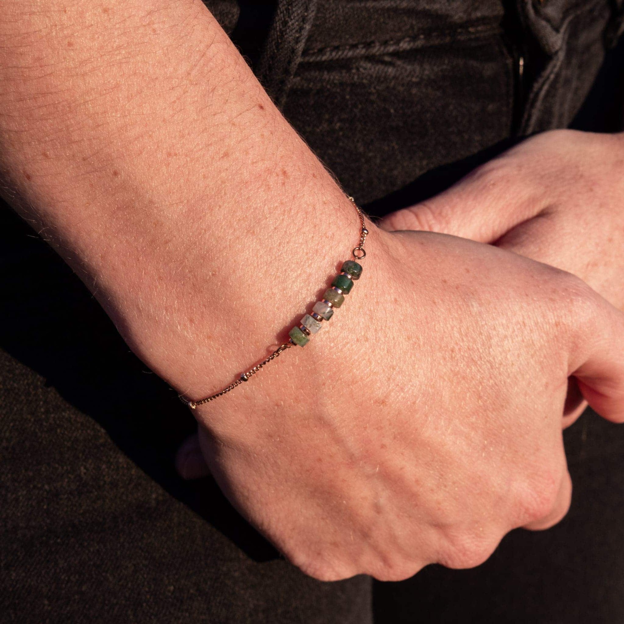 Bracelet Piana en pierres Agate Aquatique