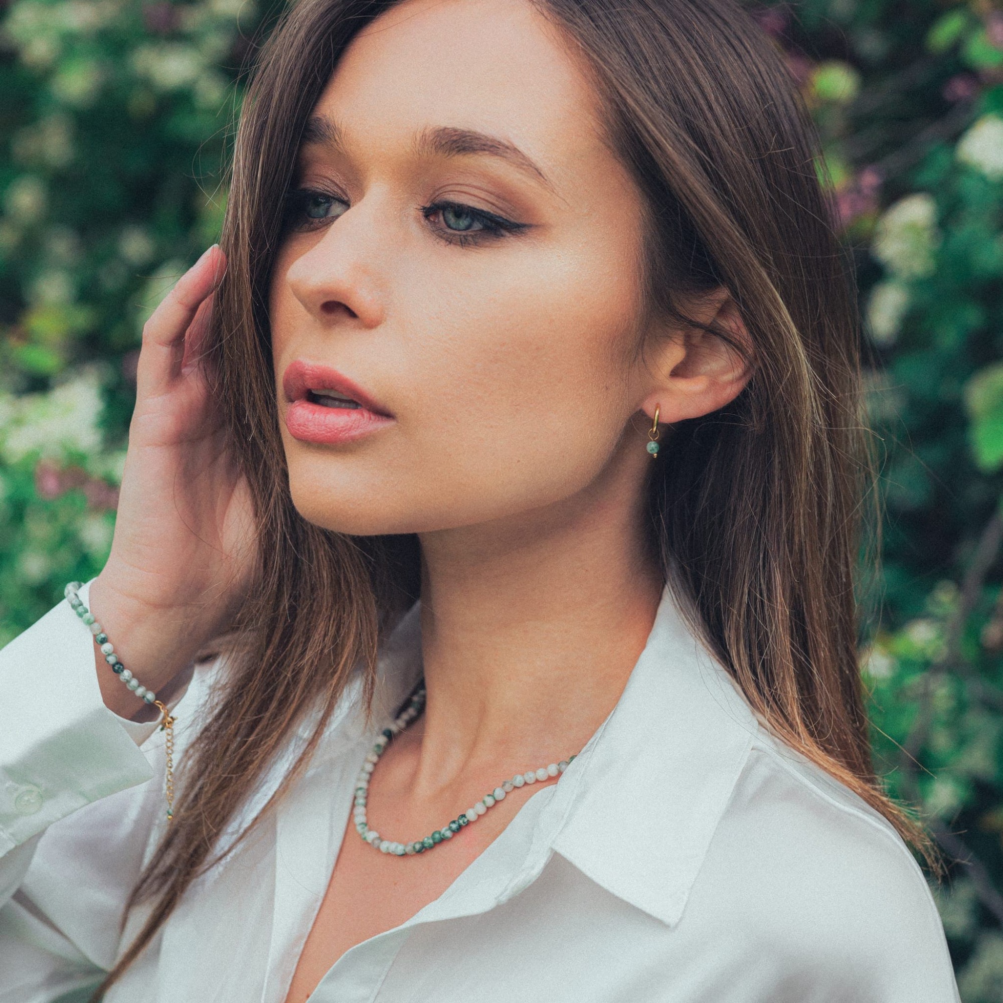 Bracelet Serena en pierres Agate Arbre