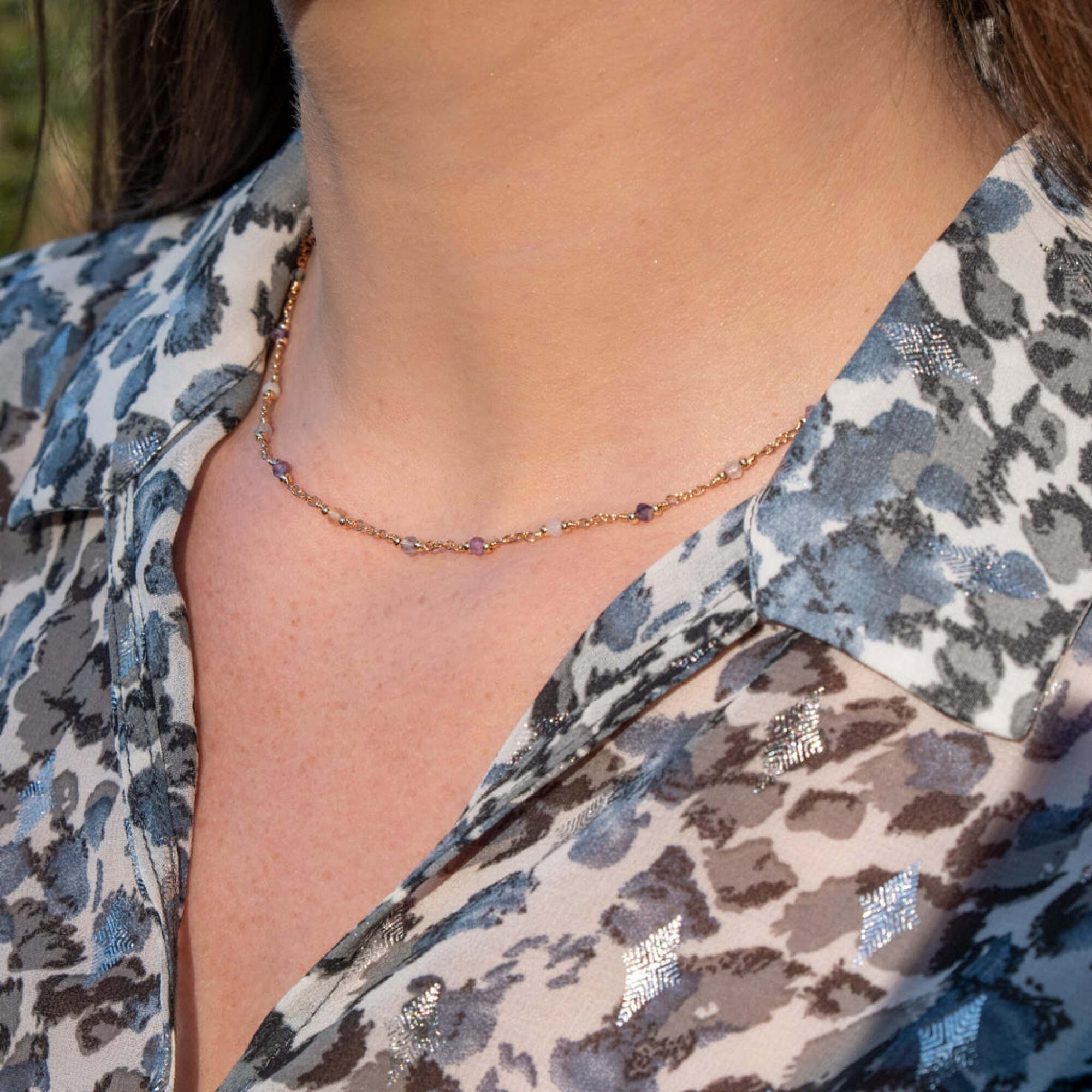 Collier Bianca en pierres Fluorite