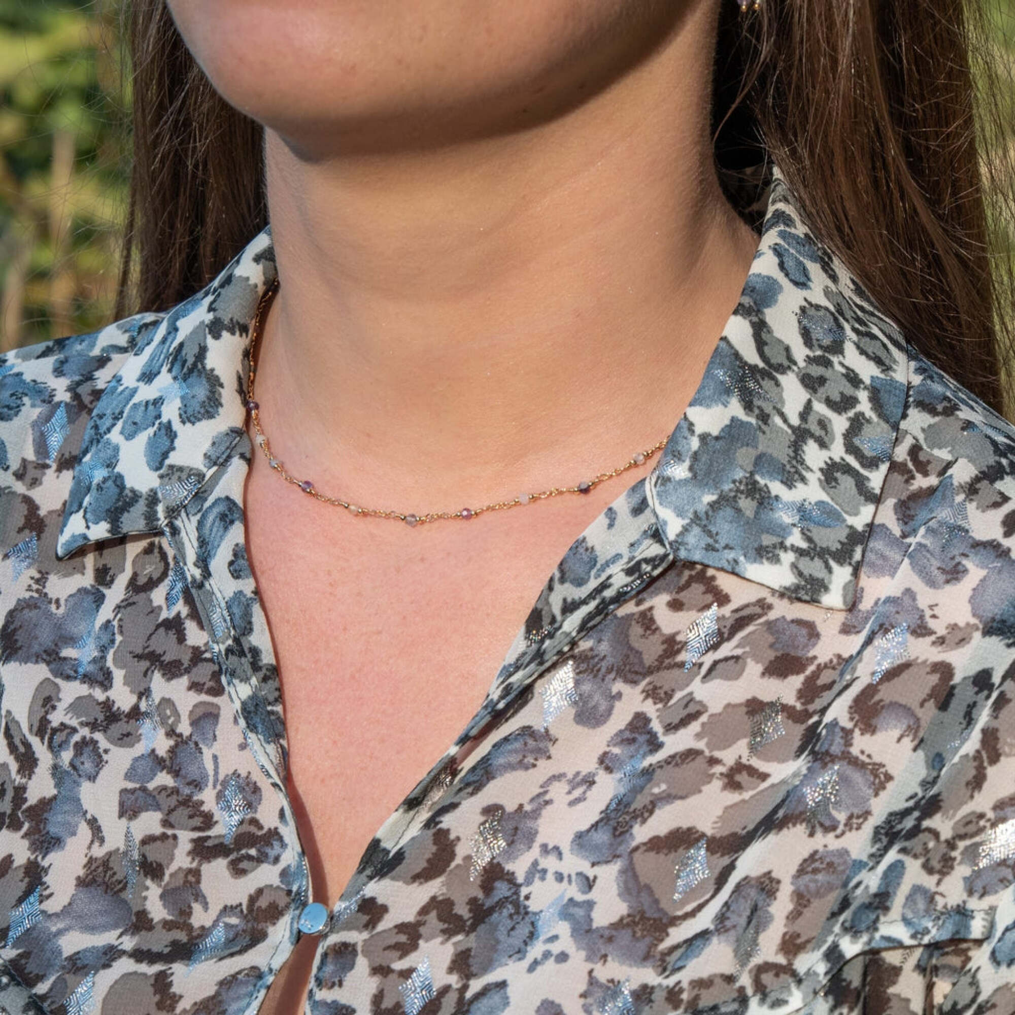 Collier Bianca en pierres Fluorite