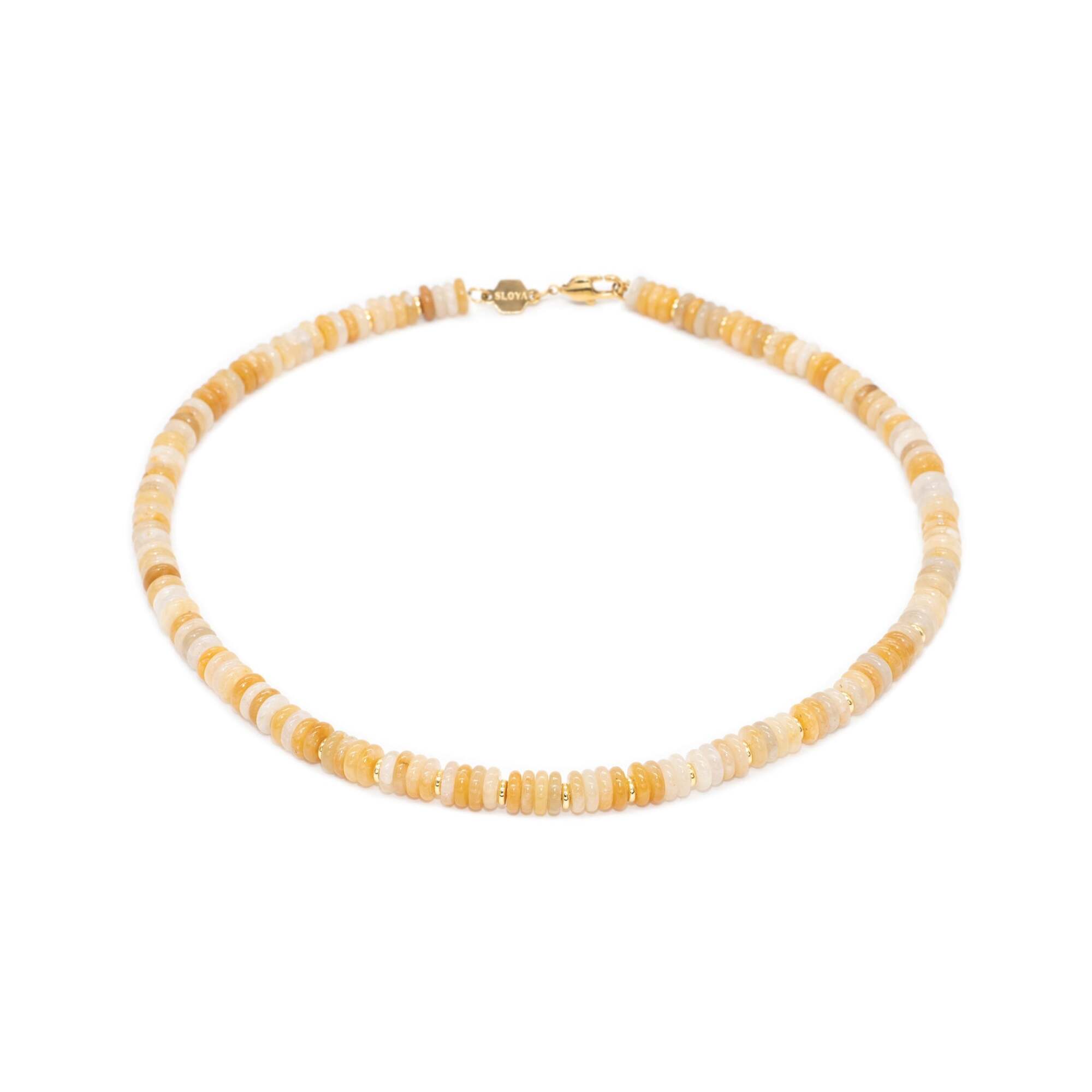 Collier Blima en pierres Jade jaune