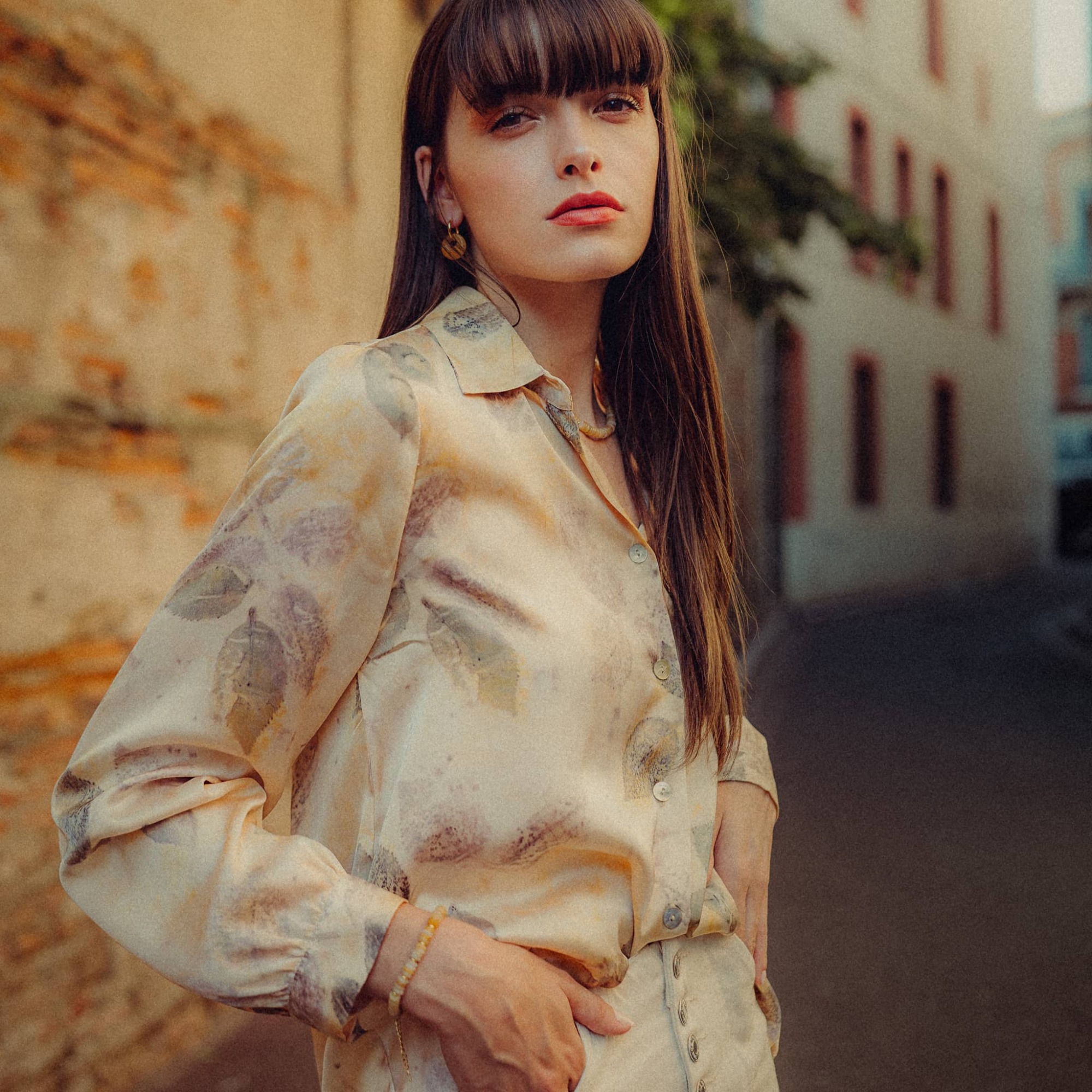 Collier Blima en pierres Jade jaune