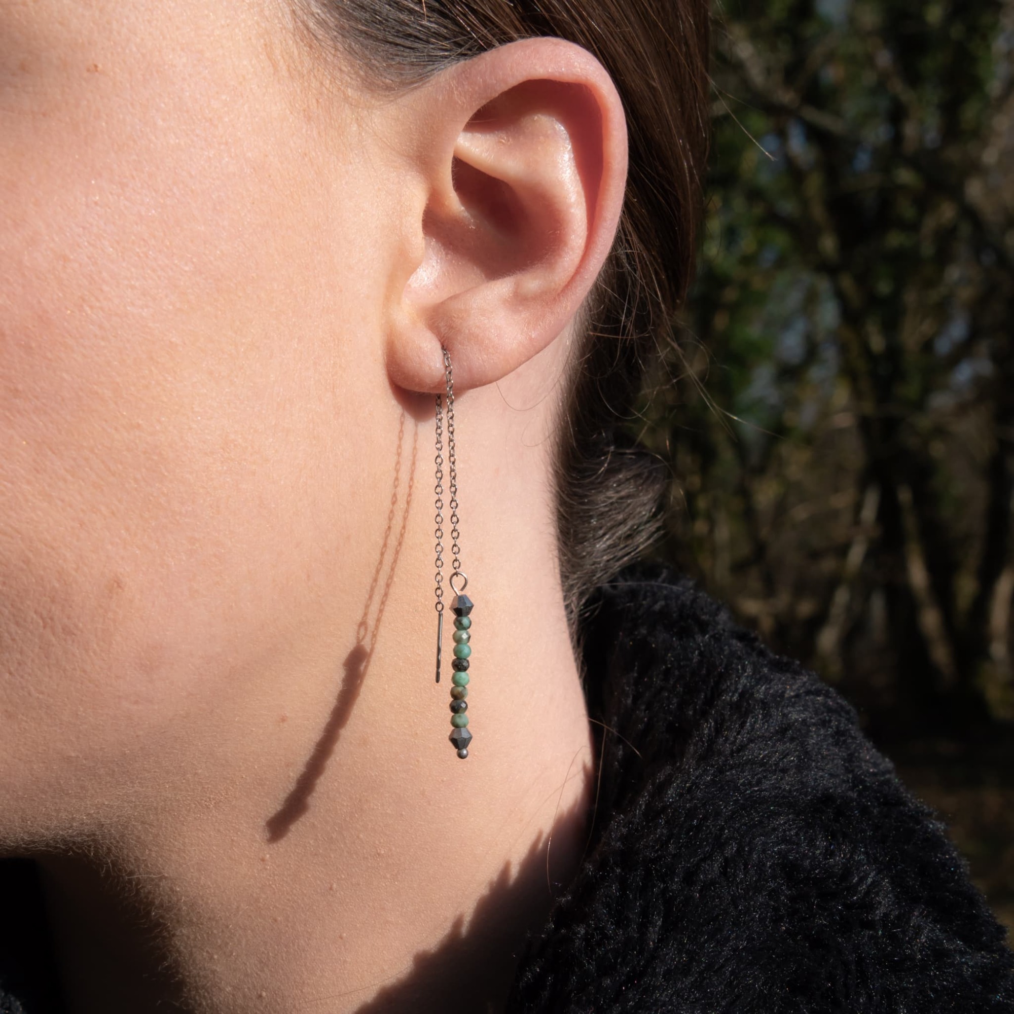 Collier, bracelet et boucles d'oreilles Lumia en pierres Turquoise Africain