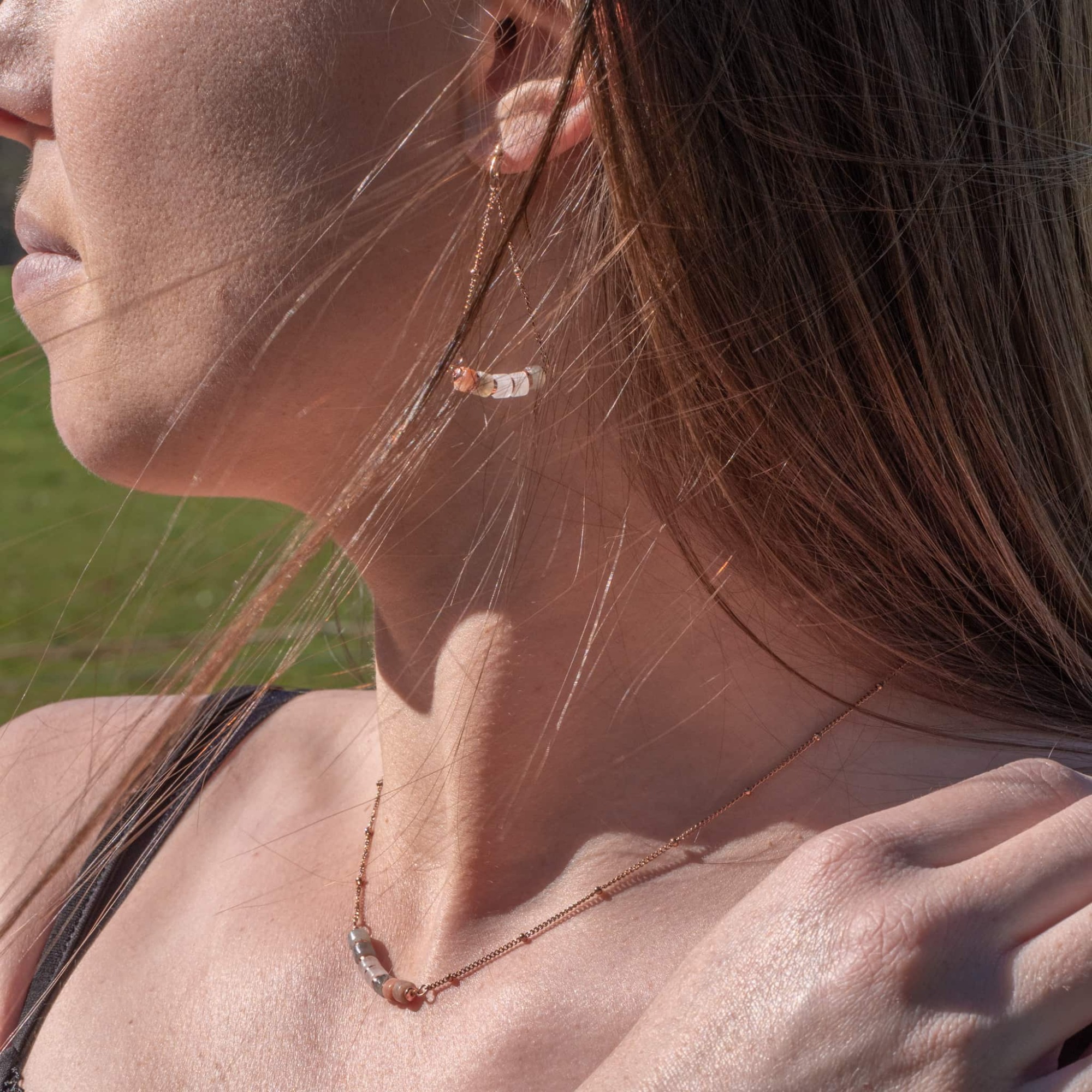 Collier, bracelet et boucles d'oreilles Piana en Pierres de Lune