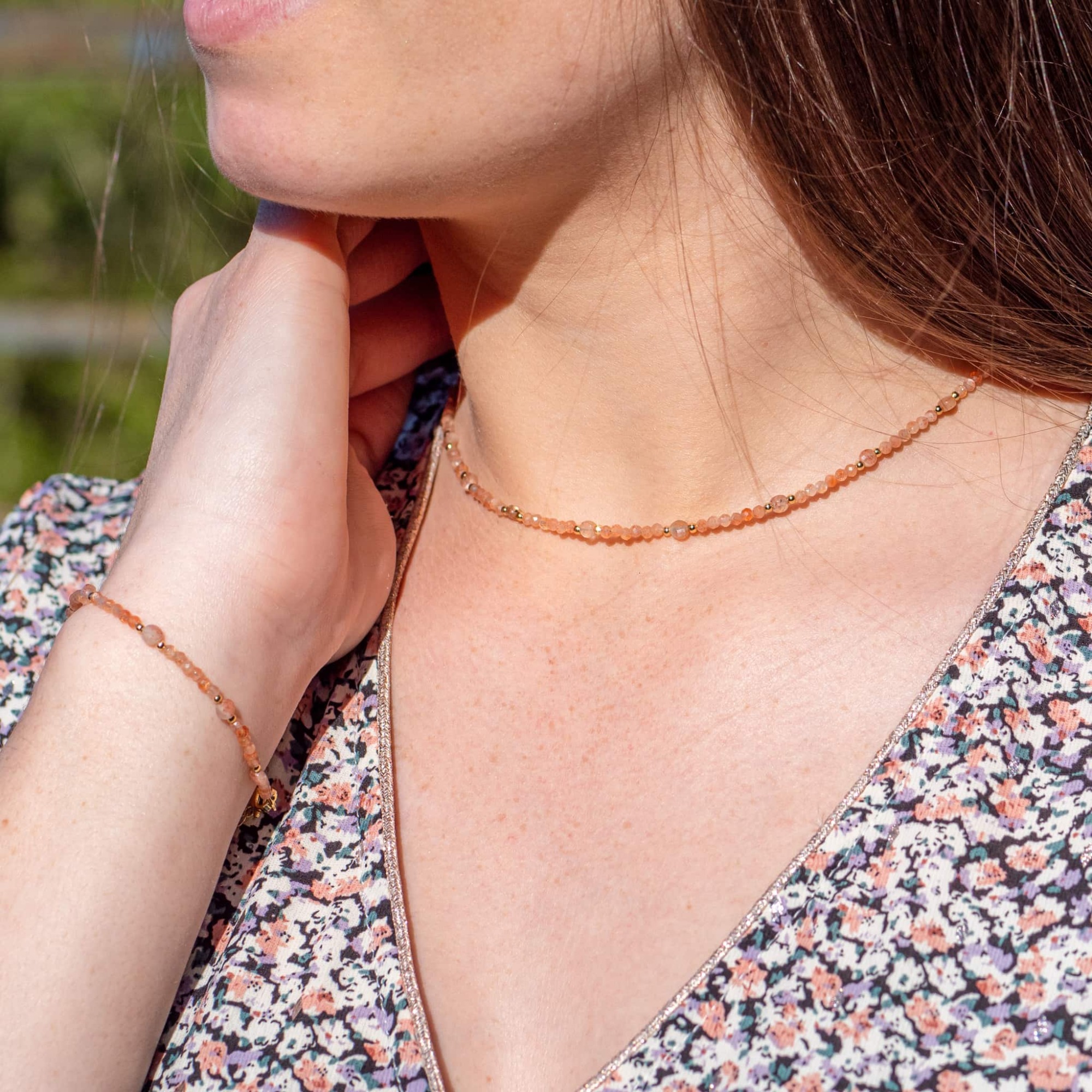 Collier et bracelet Paloma en pierres de Soleil