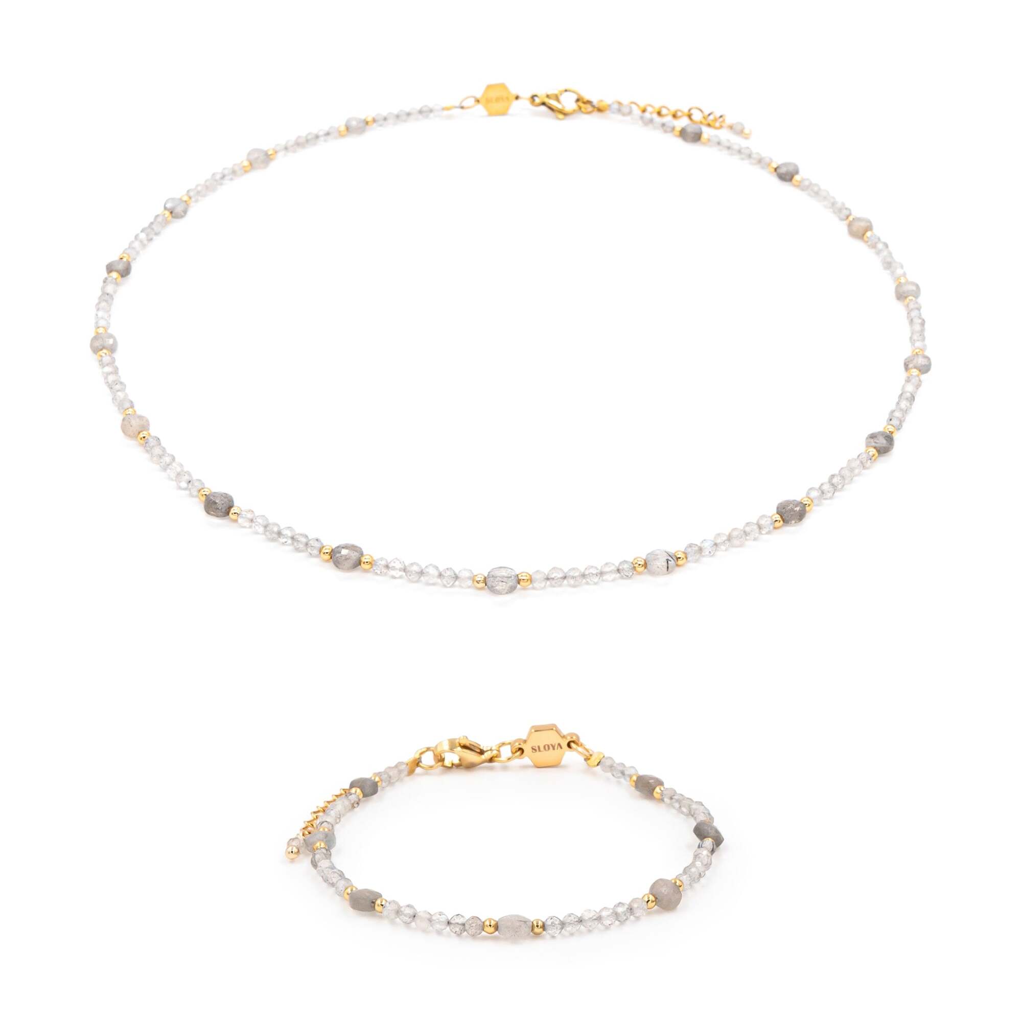 Collier et bracelet Paloma en pierres Labradorite