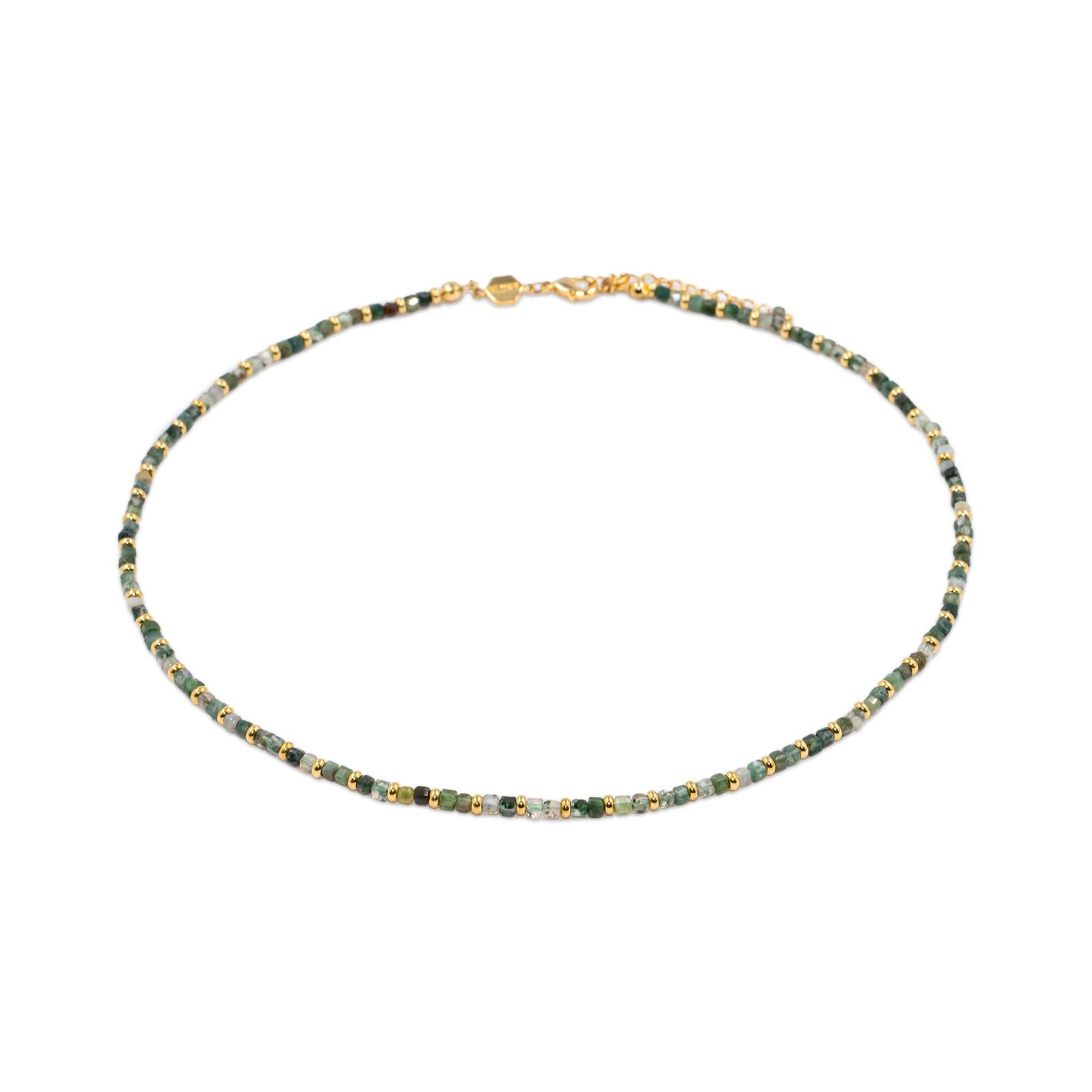 Collier Karia en pierres Agate Mousse