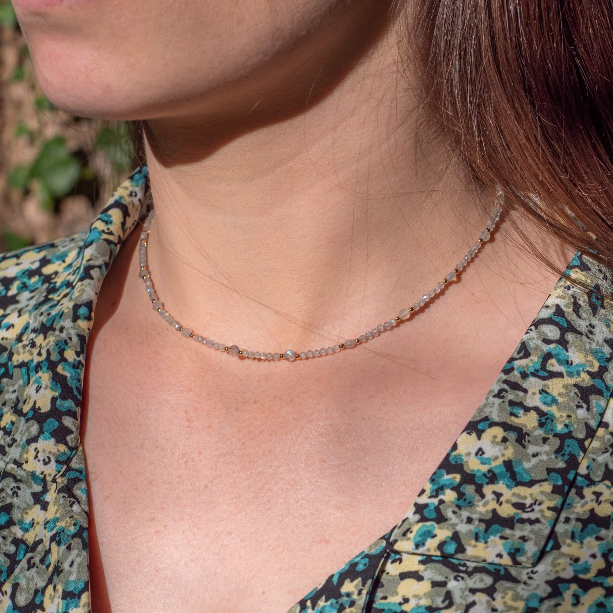 Collier Paloma en pierres Labradorite
