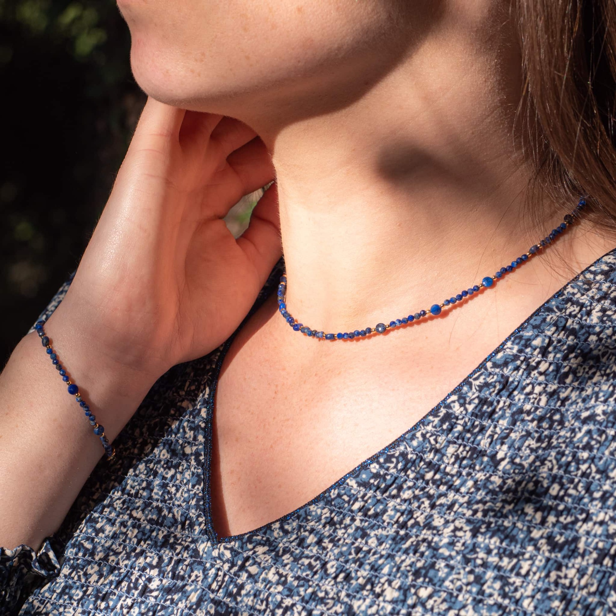 Collier Paloma en pierres Lapis-lazuli