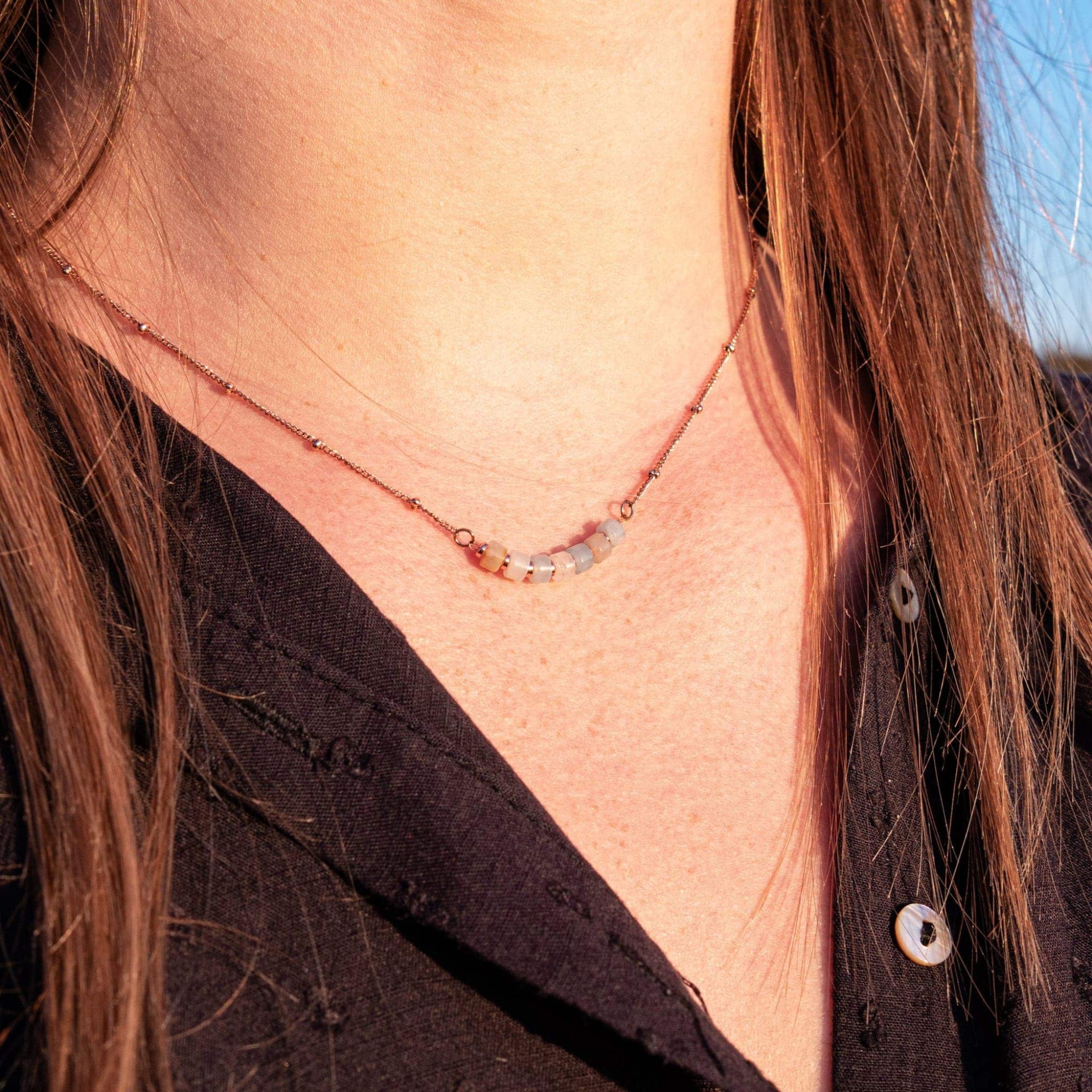 Collier Piana en pierres Amazonite