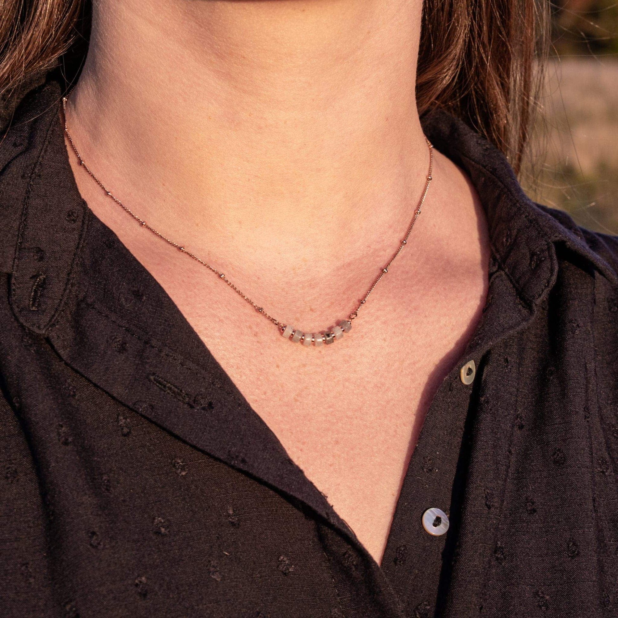 Collier Piana en pierres Labradorite