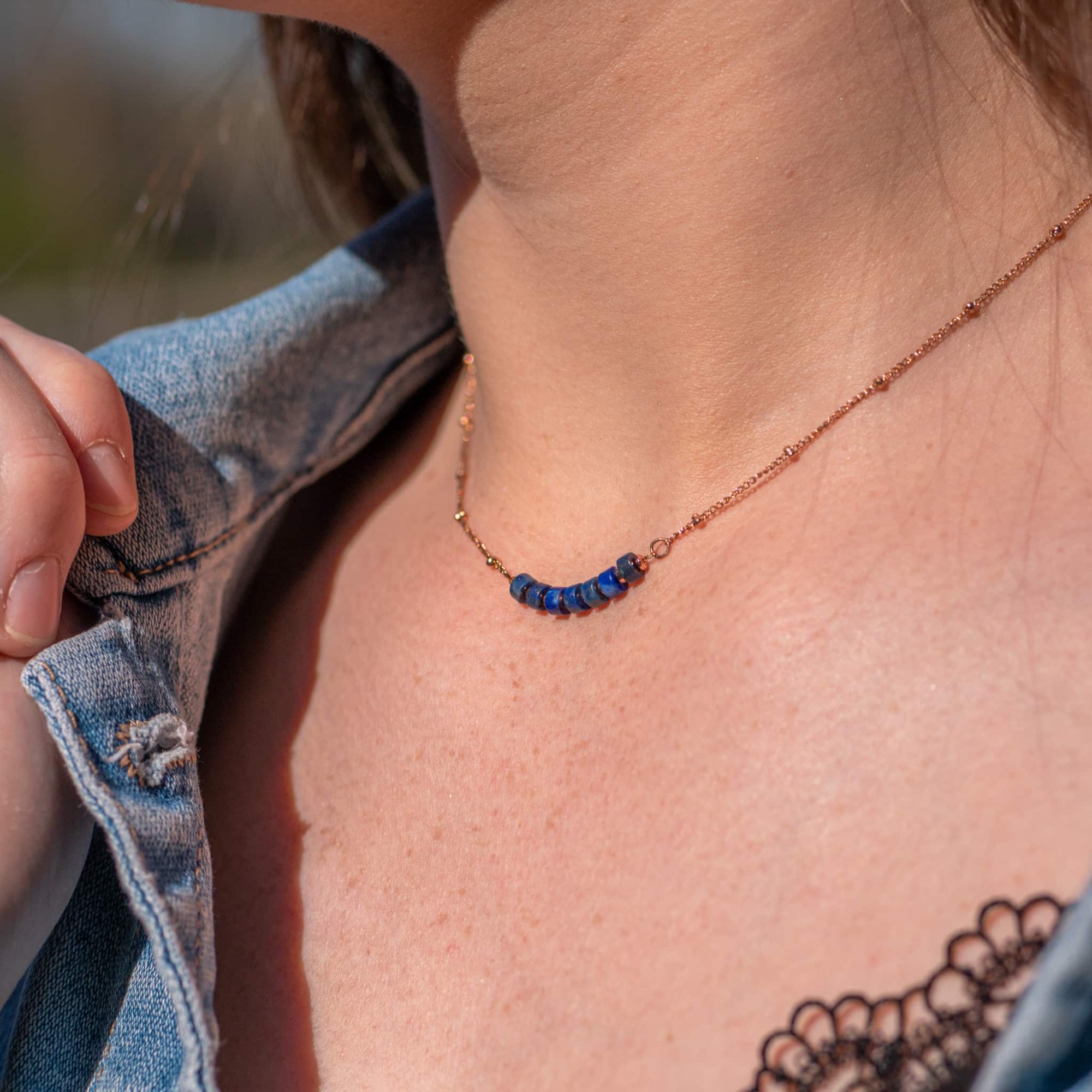 Collier Piana en pierres Lapis-lazuli