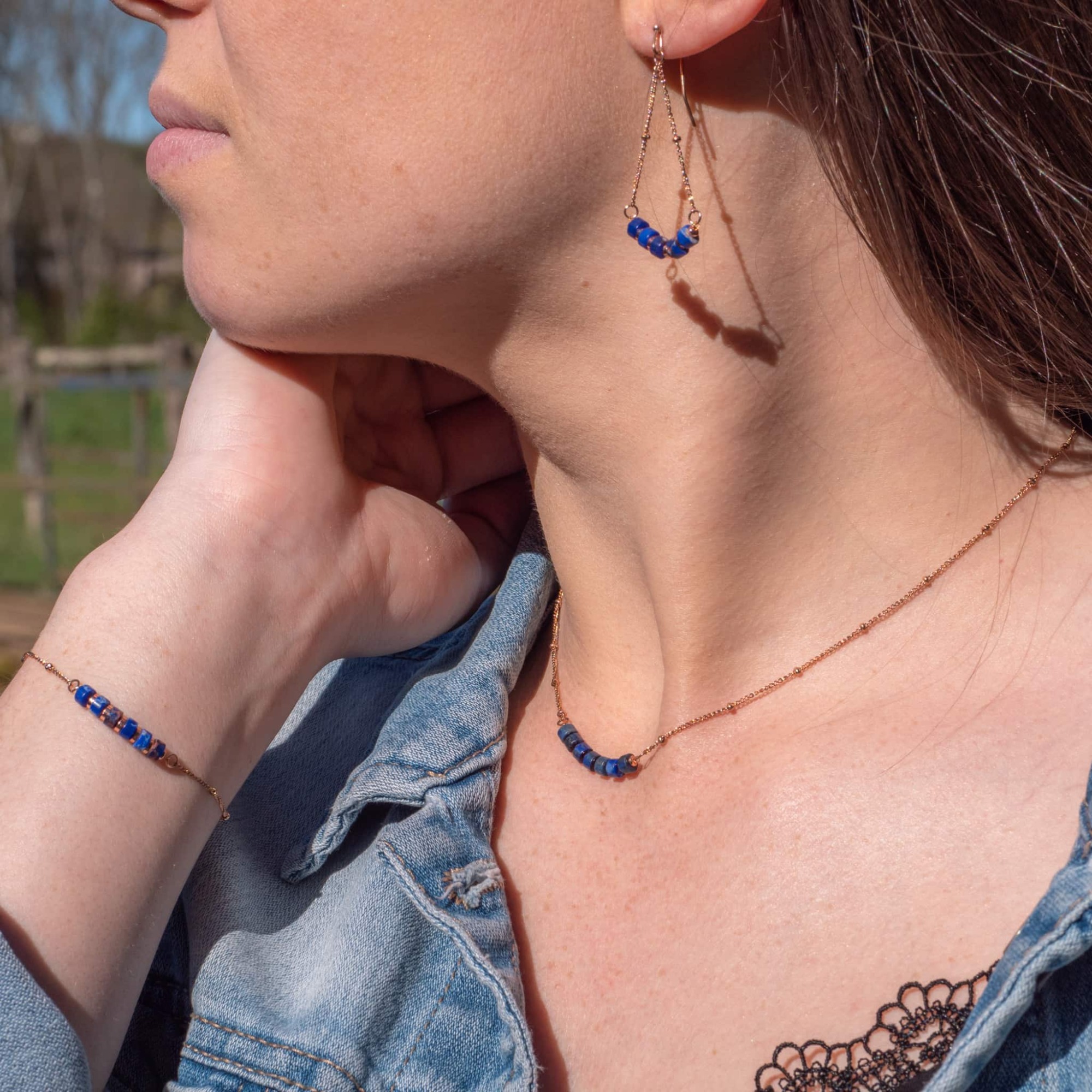 Collier Piana en pierres Lapis-lazuli
