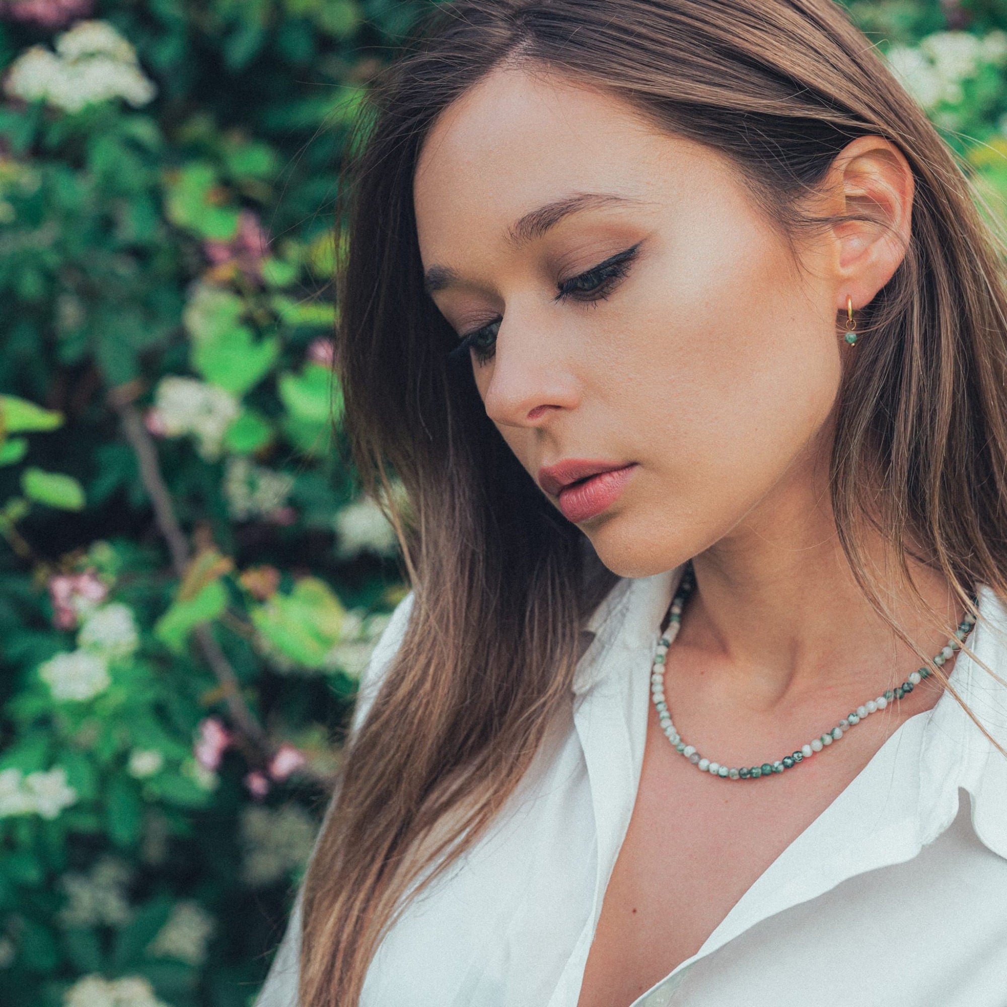 Collier Serena en pierres Agate Arbre