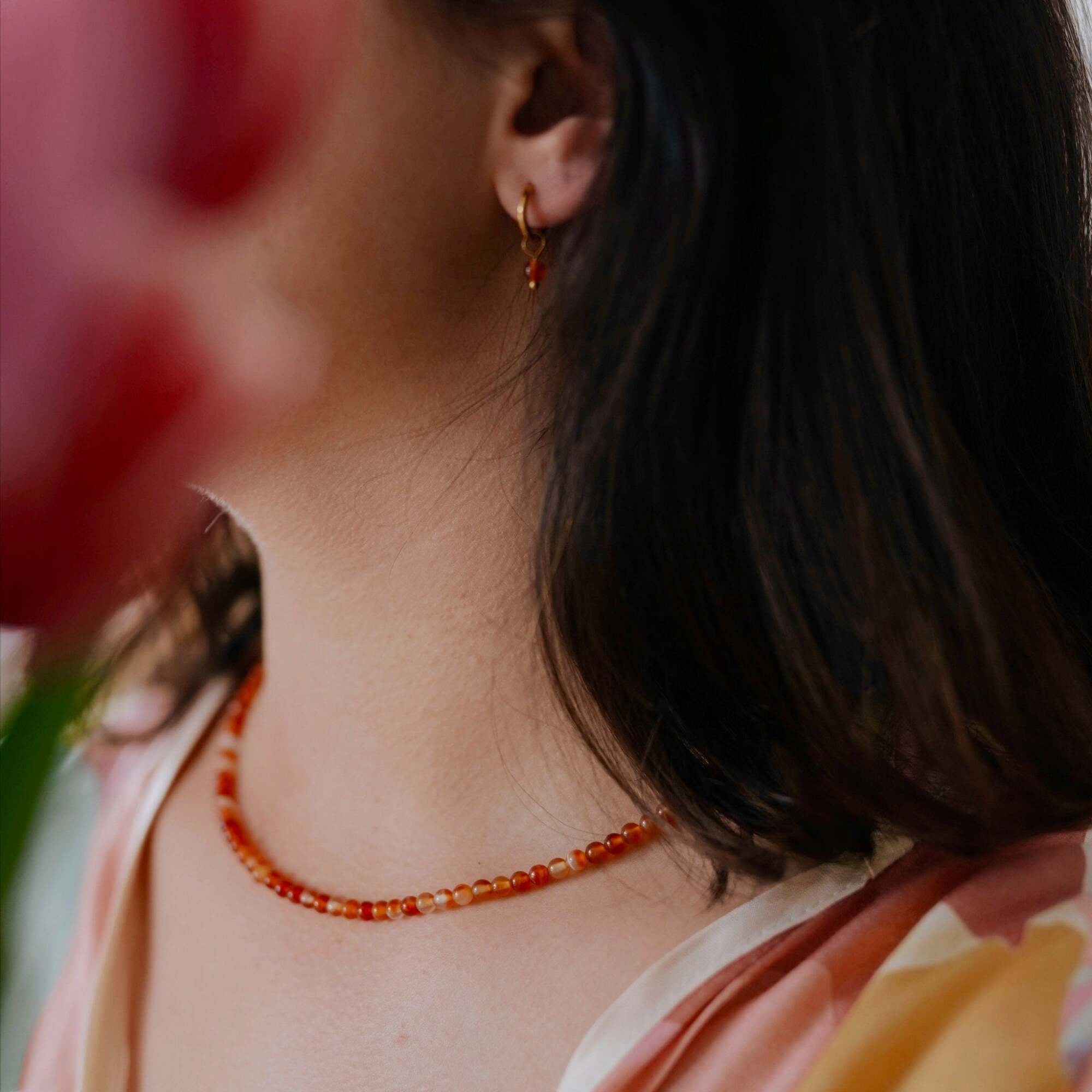 Collier Serena en pierres Cornaline