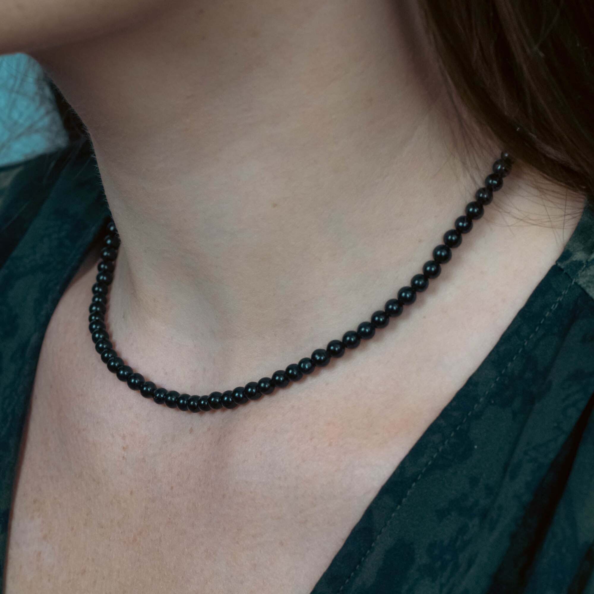 Collier Serena en pierres Obsidienne