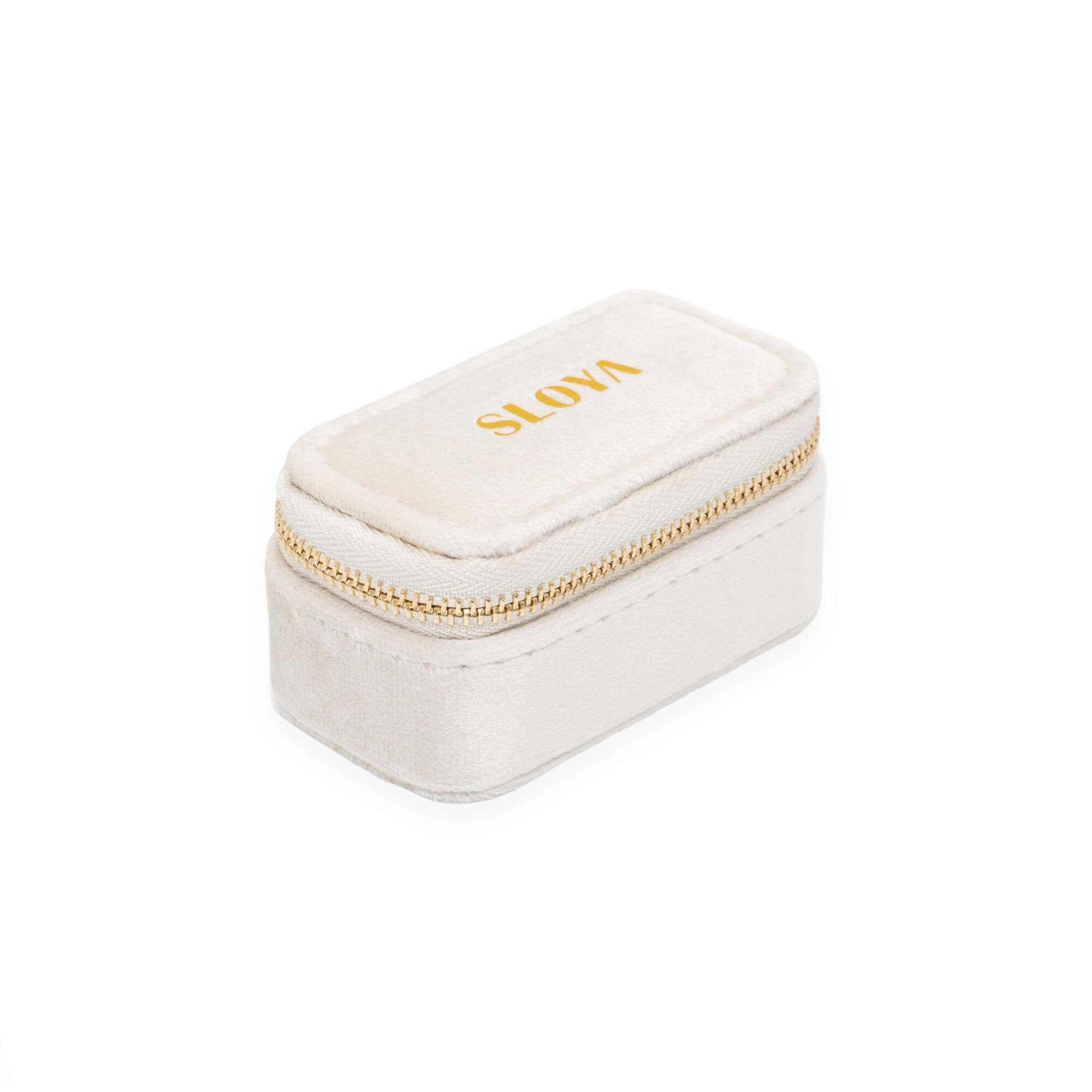 Mini boîte à bijoux velours blanc coton