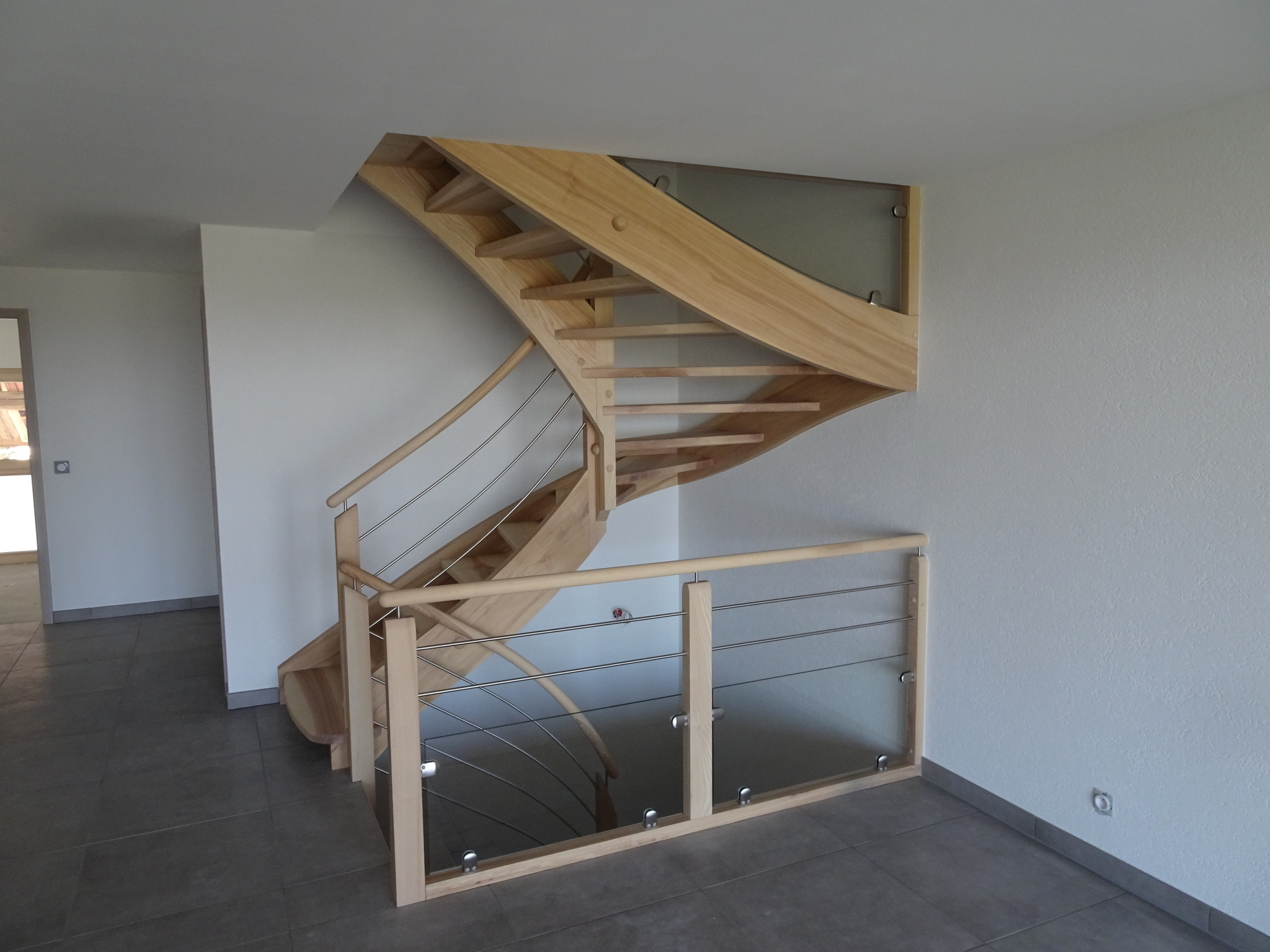 Escalier double quart tournant sur-mesure (neuf et remplacement)